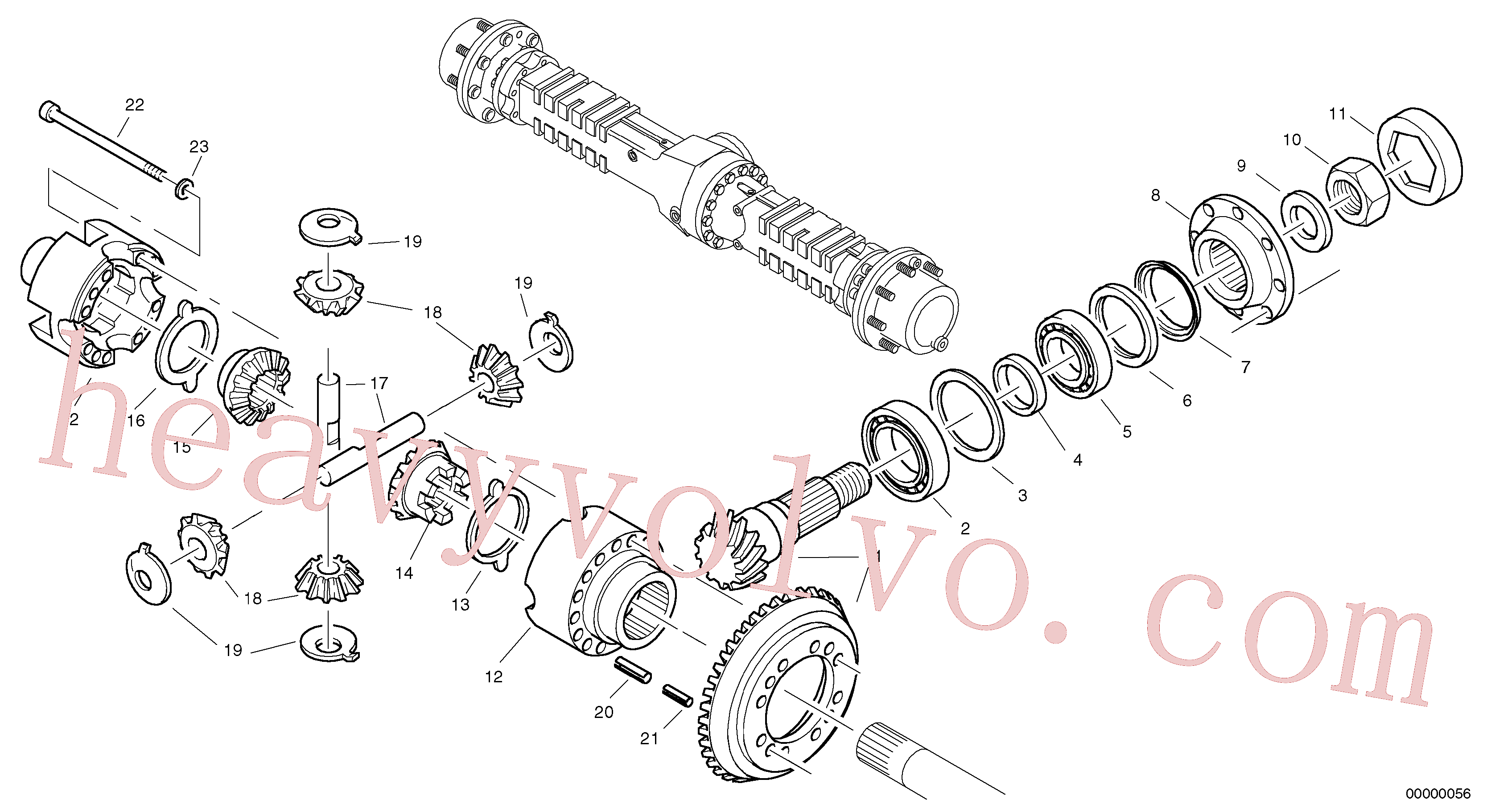 China Made VOE11715026 Differential side gear parts for Volvo Excavator