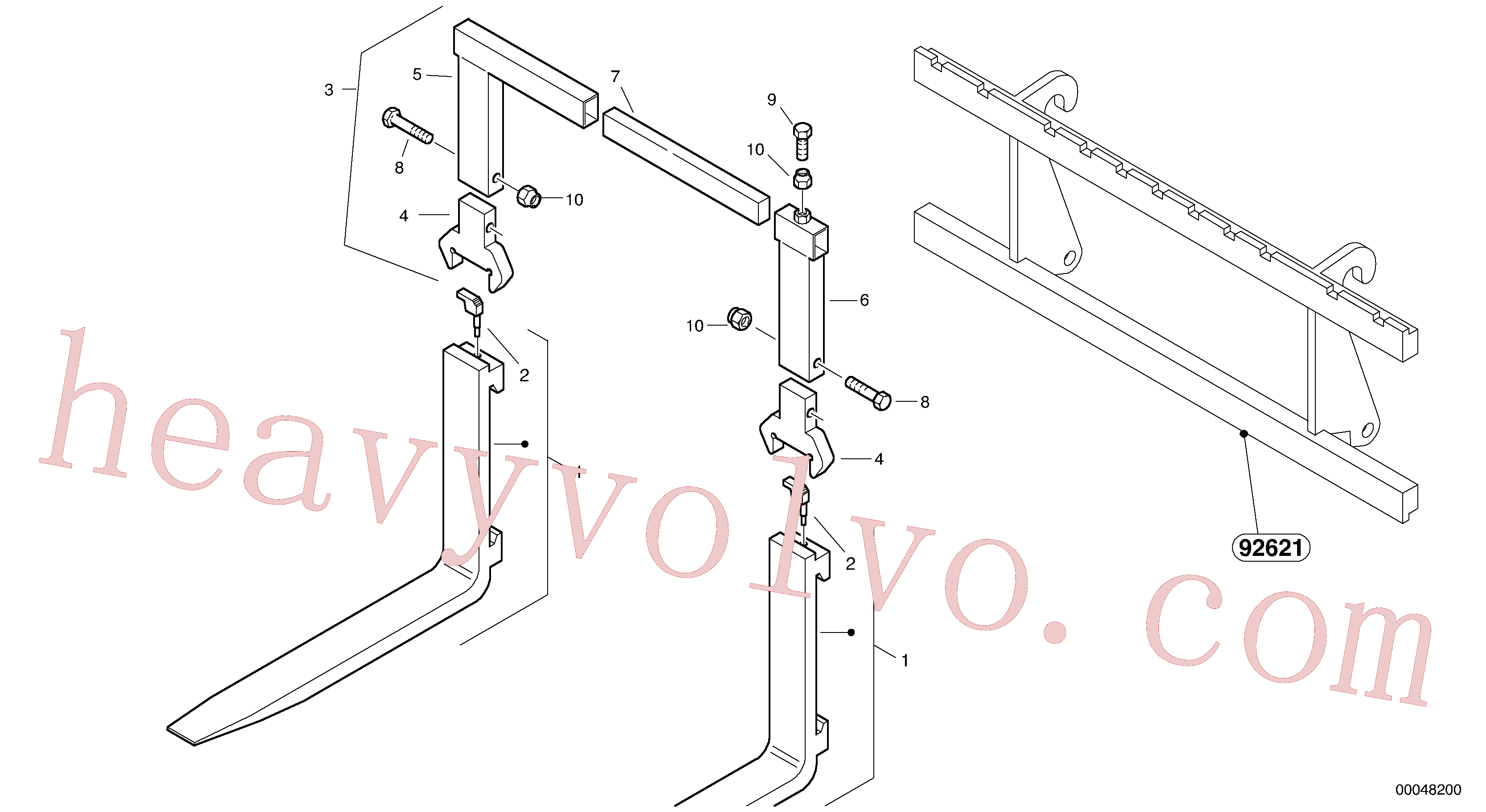 Volvo excavator part ZM2801697 Fork for sale