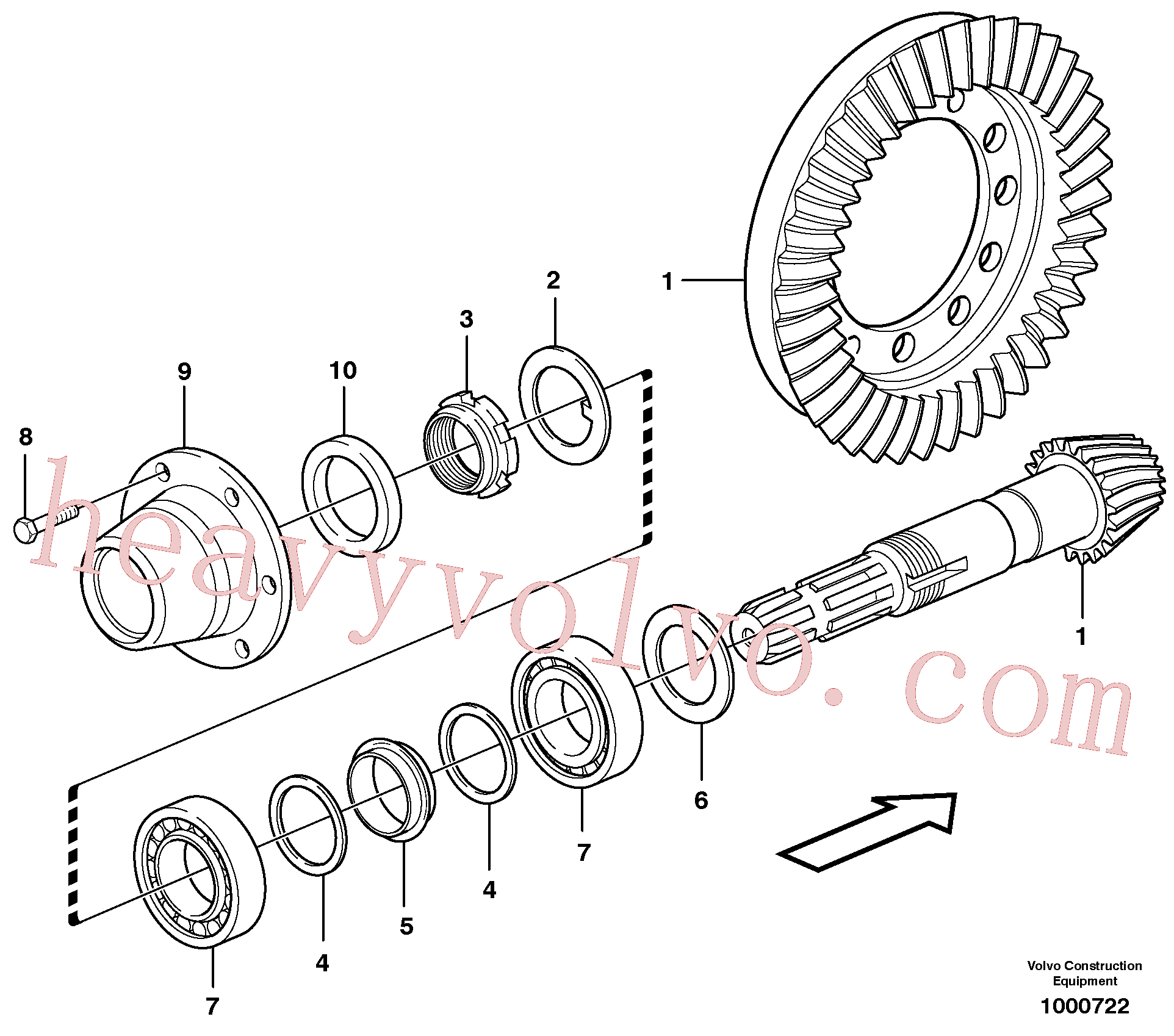 VOE11709299 Bearing for Volvo Excavator Parts