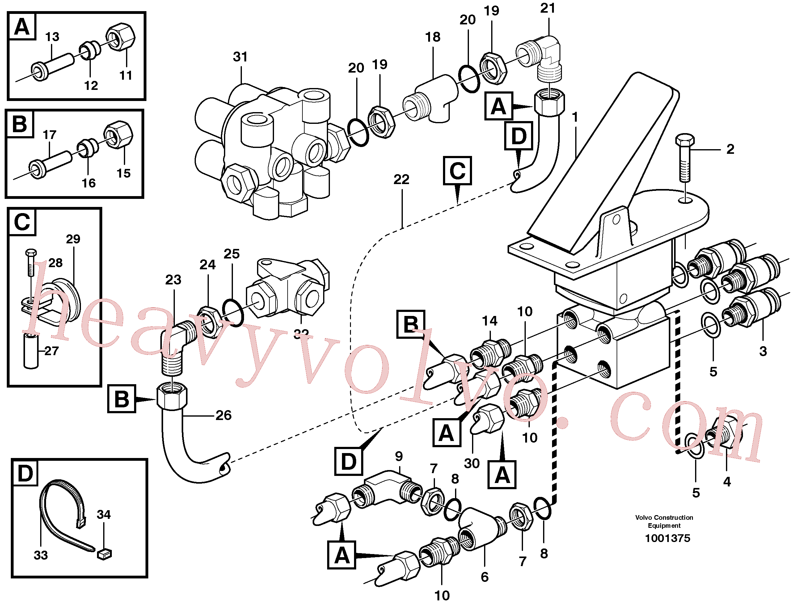 VOE945964 Elbow nipple for Volvo Excavator spare
