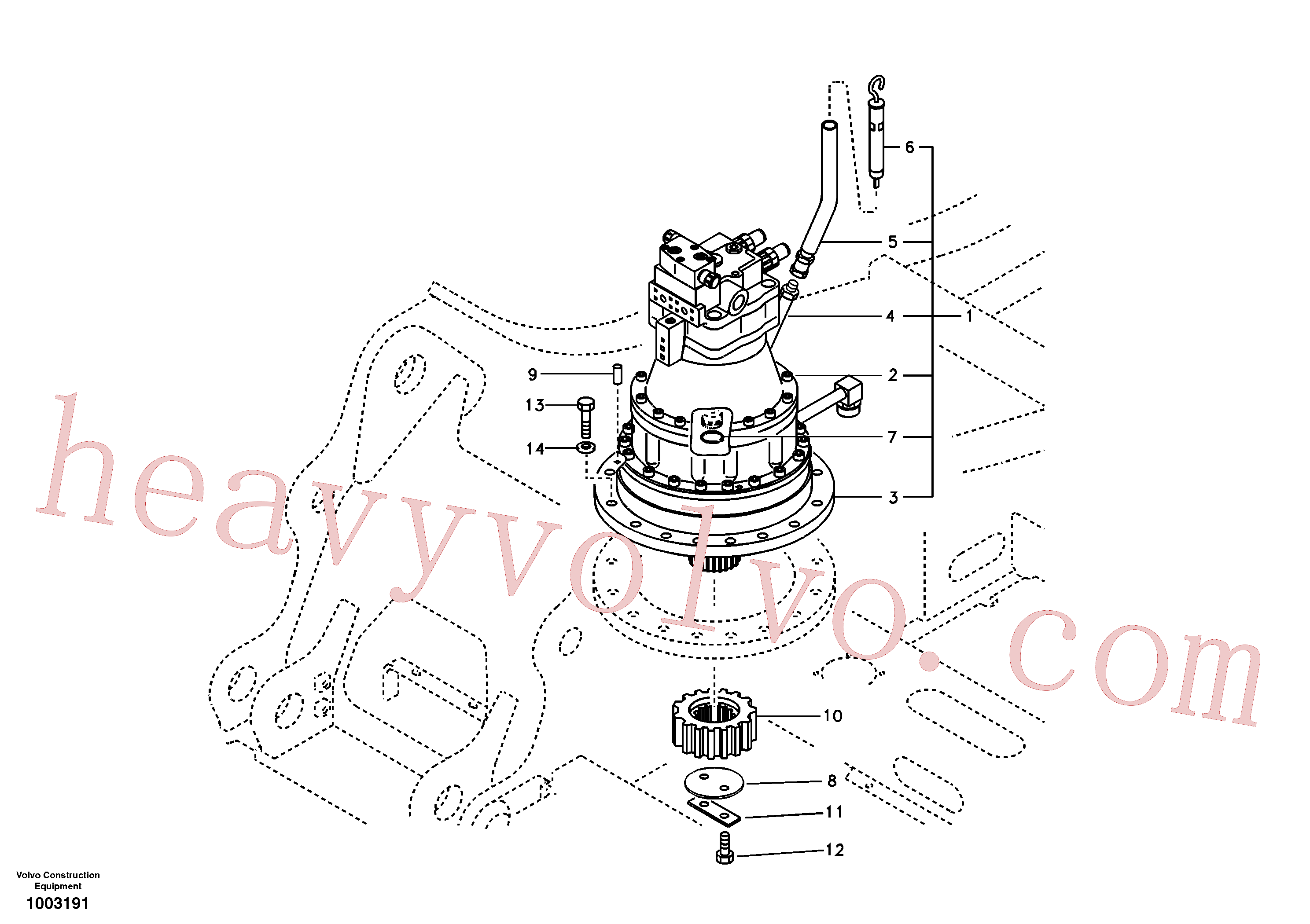China Made VOE14500382 Swing motor parts for Volvo Excavator