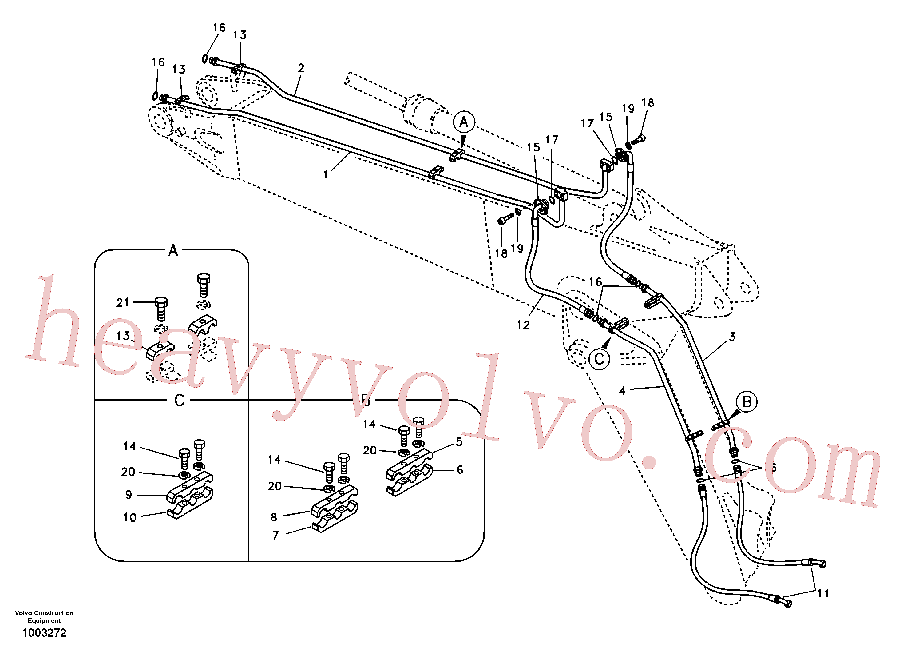 Volvo excavator part SA1174-56870 Clamp for sale
