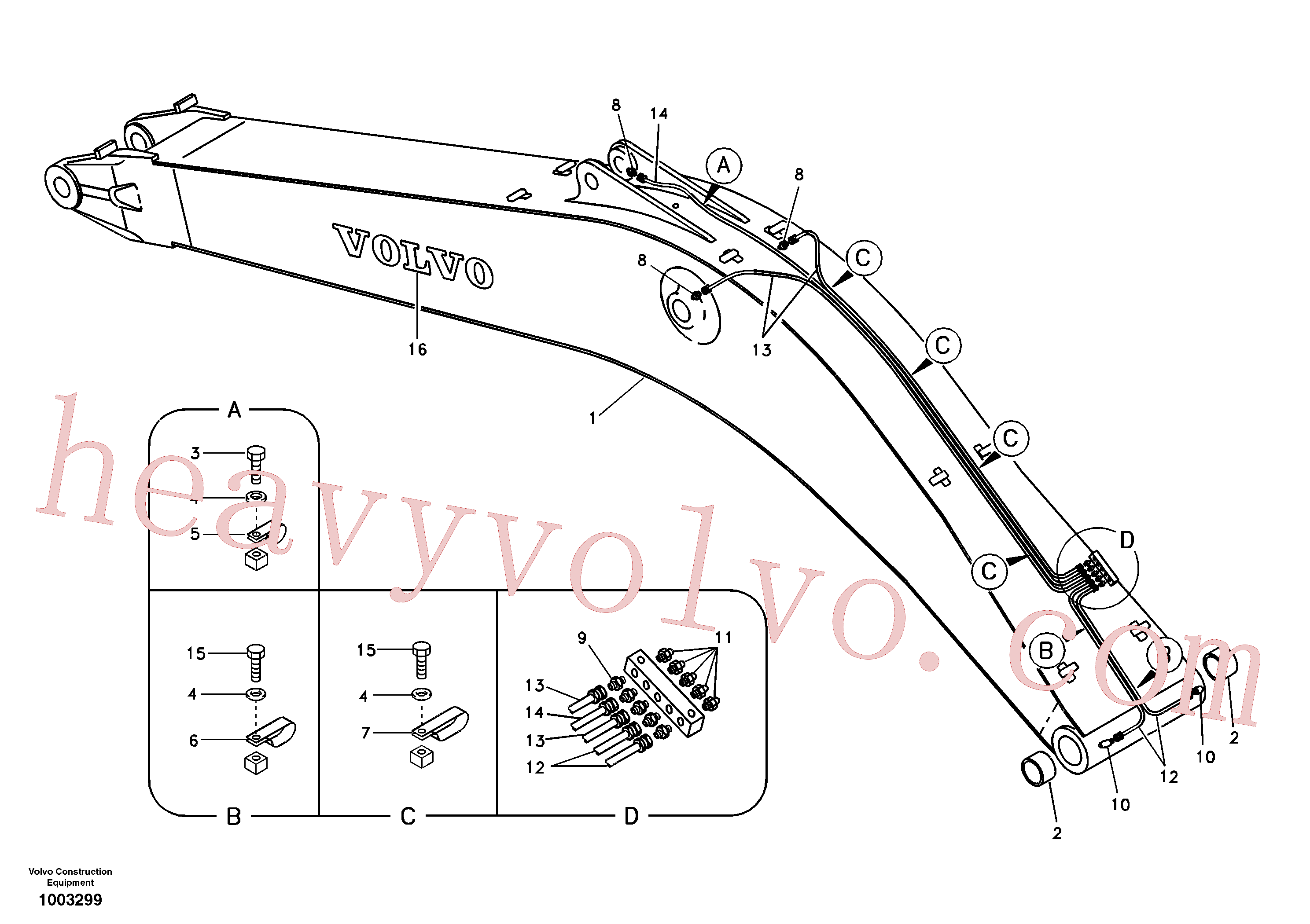 VOE14546960 Excavator boom for Volvo Excavator spare
