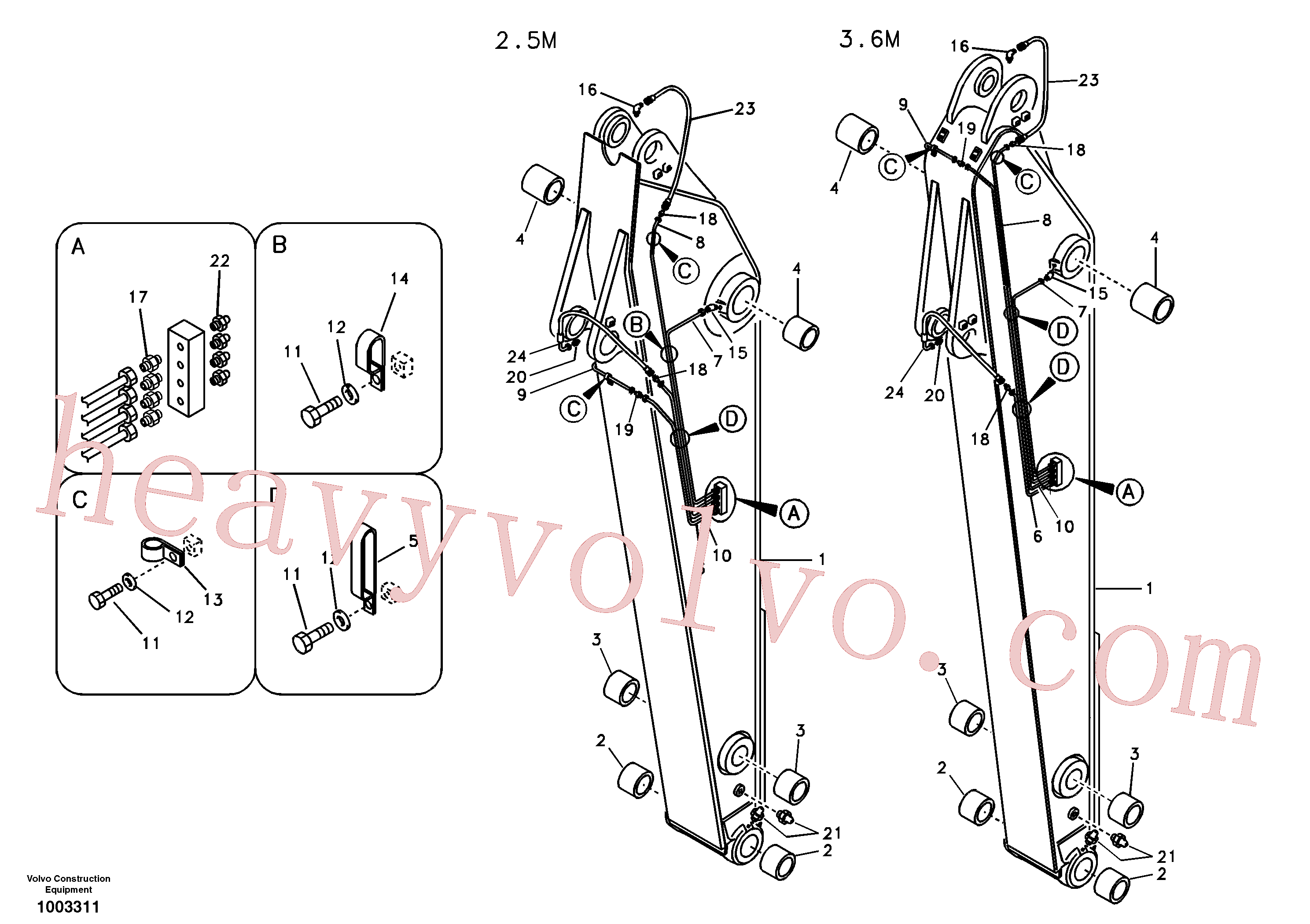 VOE14510071 Arm for Volvo Excavator spare