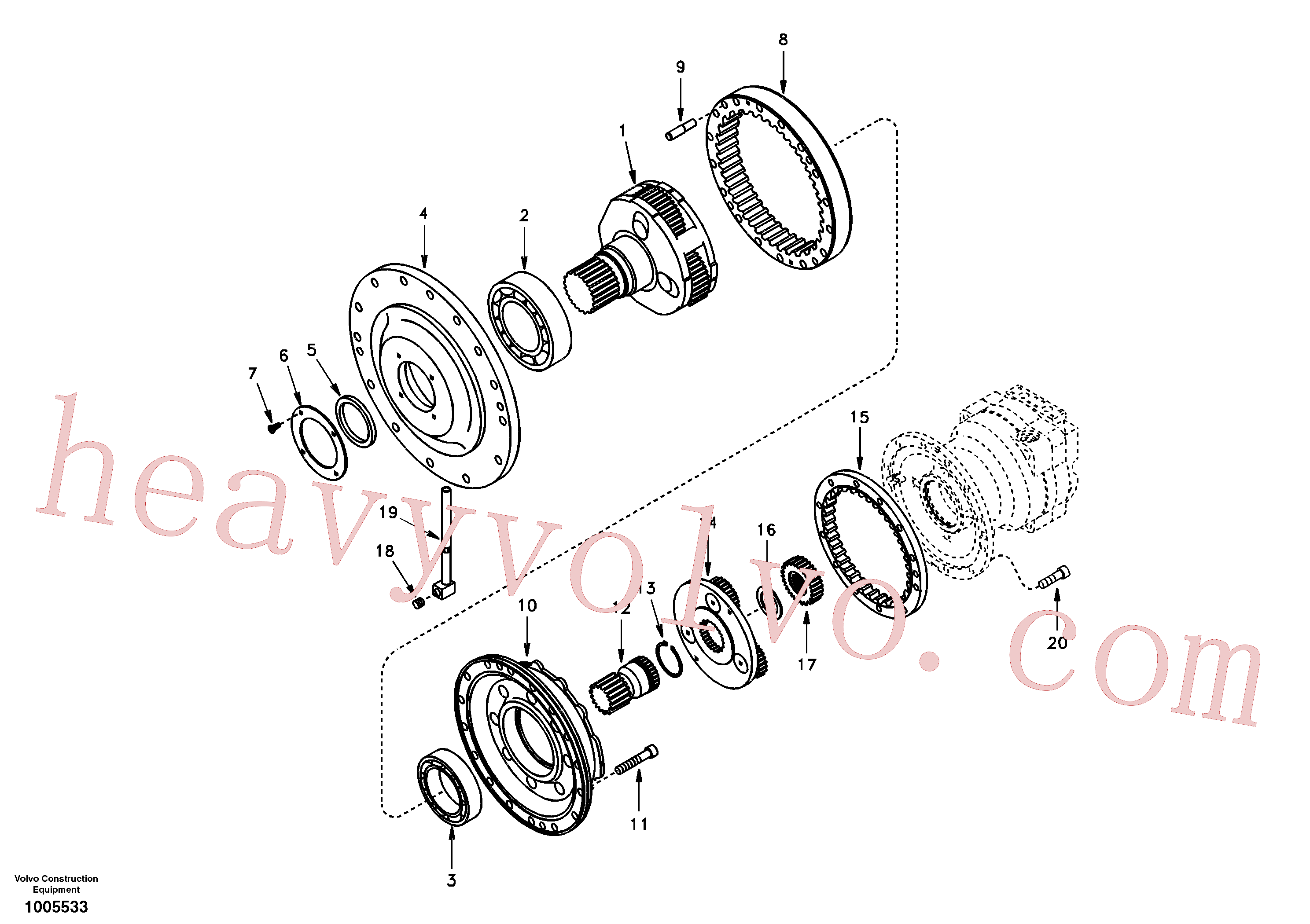 China Made SA7118-34200 Planet carrier parts for Volvo Excavator