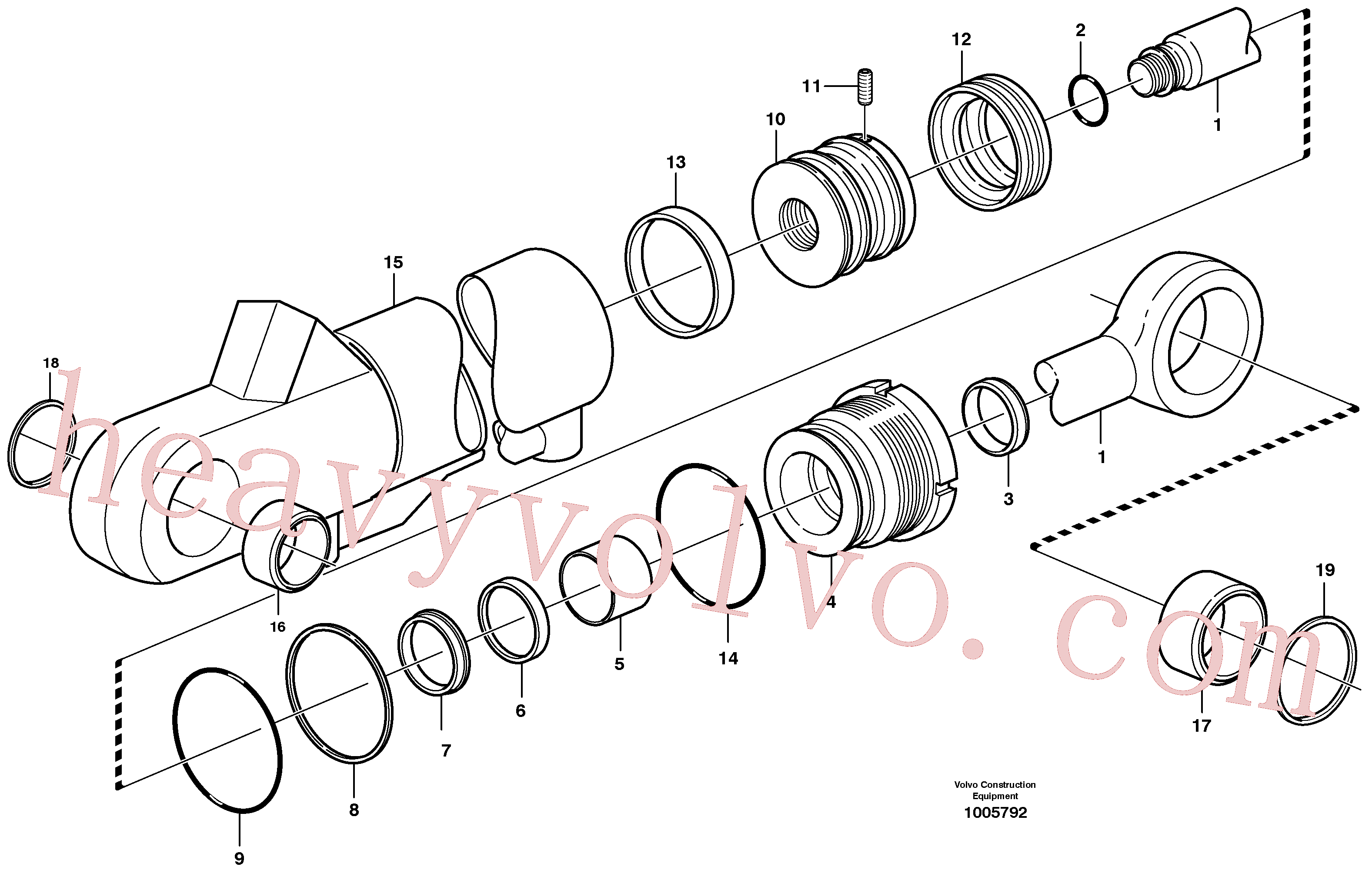 VOE11709536 Piston rod guide for Volvo Excavator spare