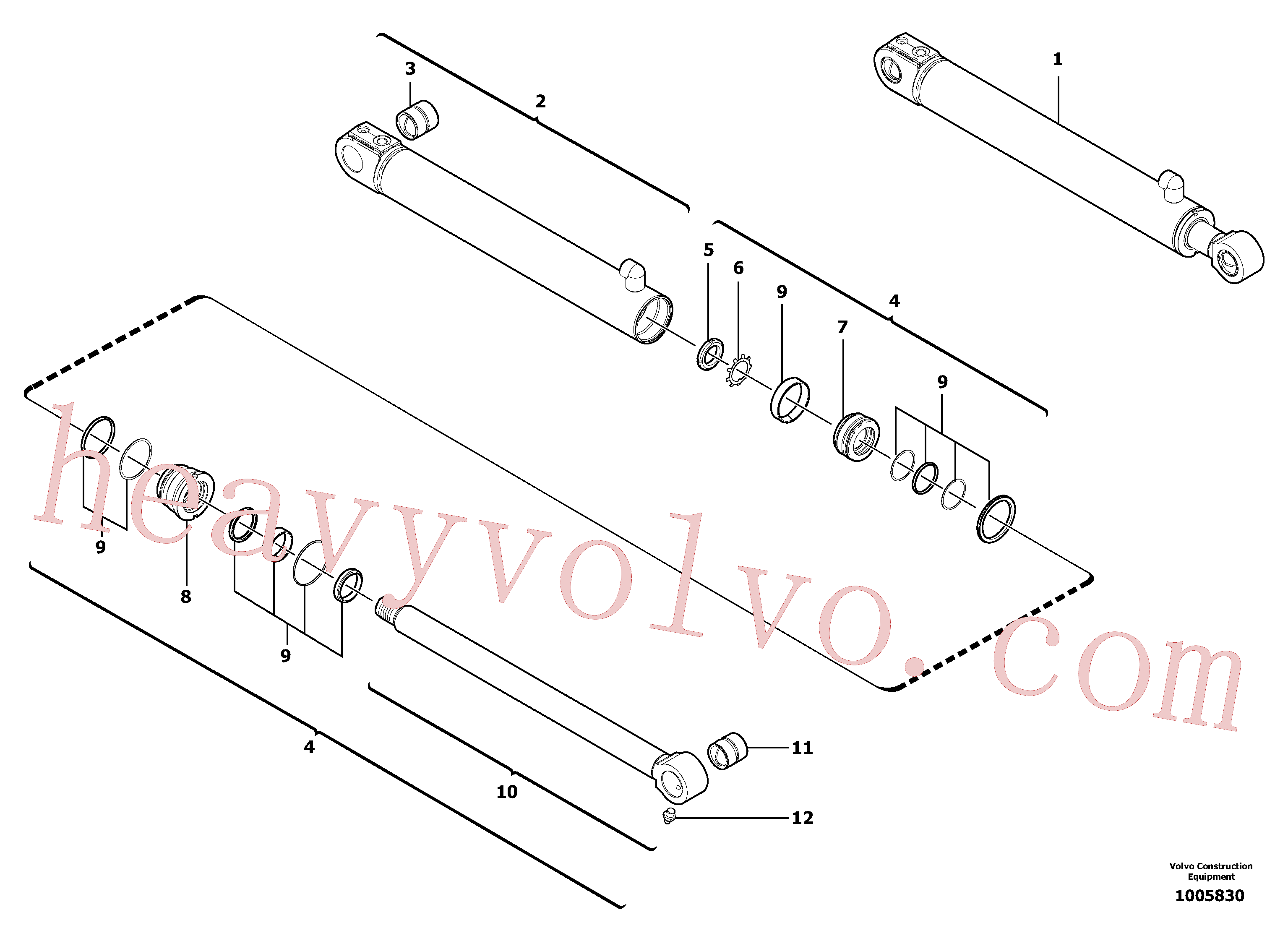 Volvo VOE11800608 Hydraulic cylinder aftermarket part for sale