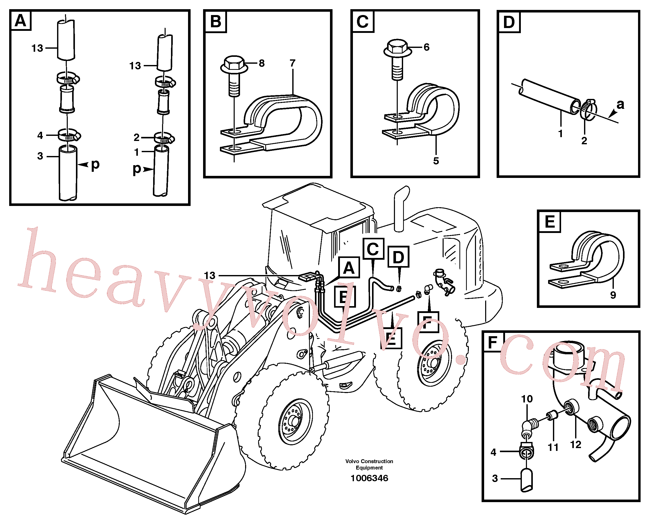 VOE943472 Hose clamp for Volvo Excavator Parts