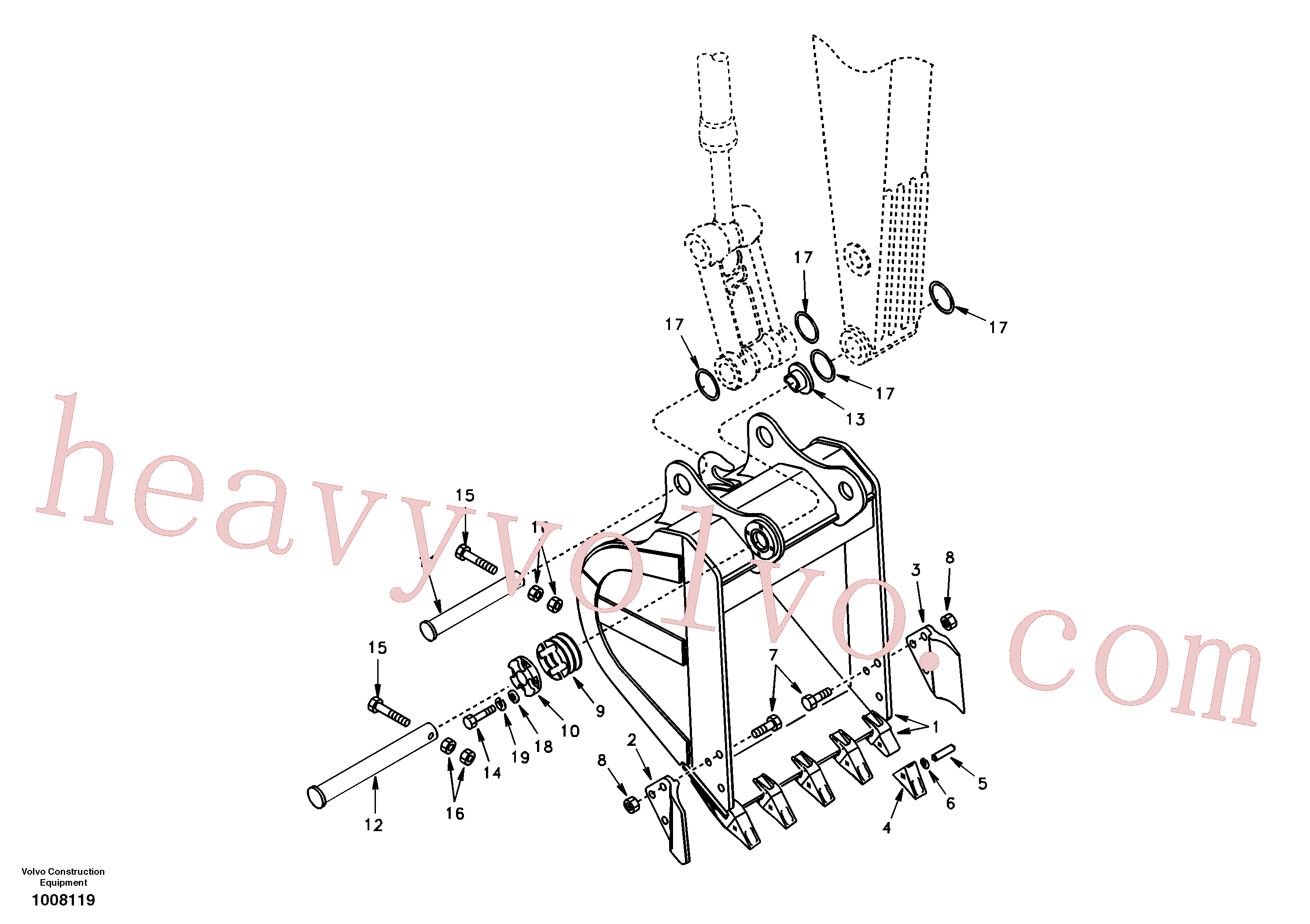 SA1172-05280 Pin for Volvo Excavator Parts