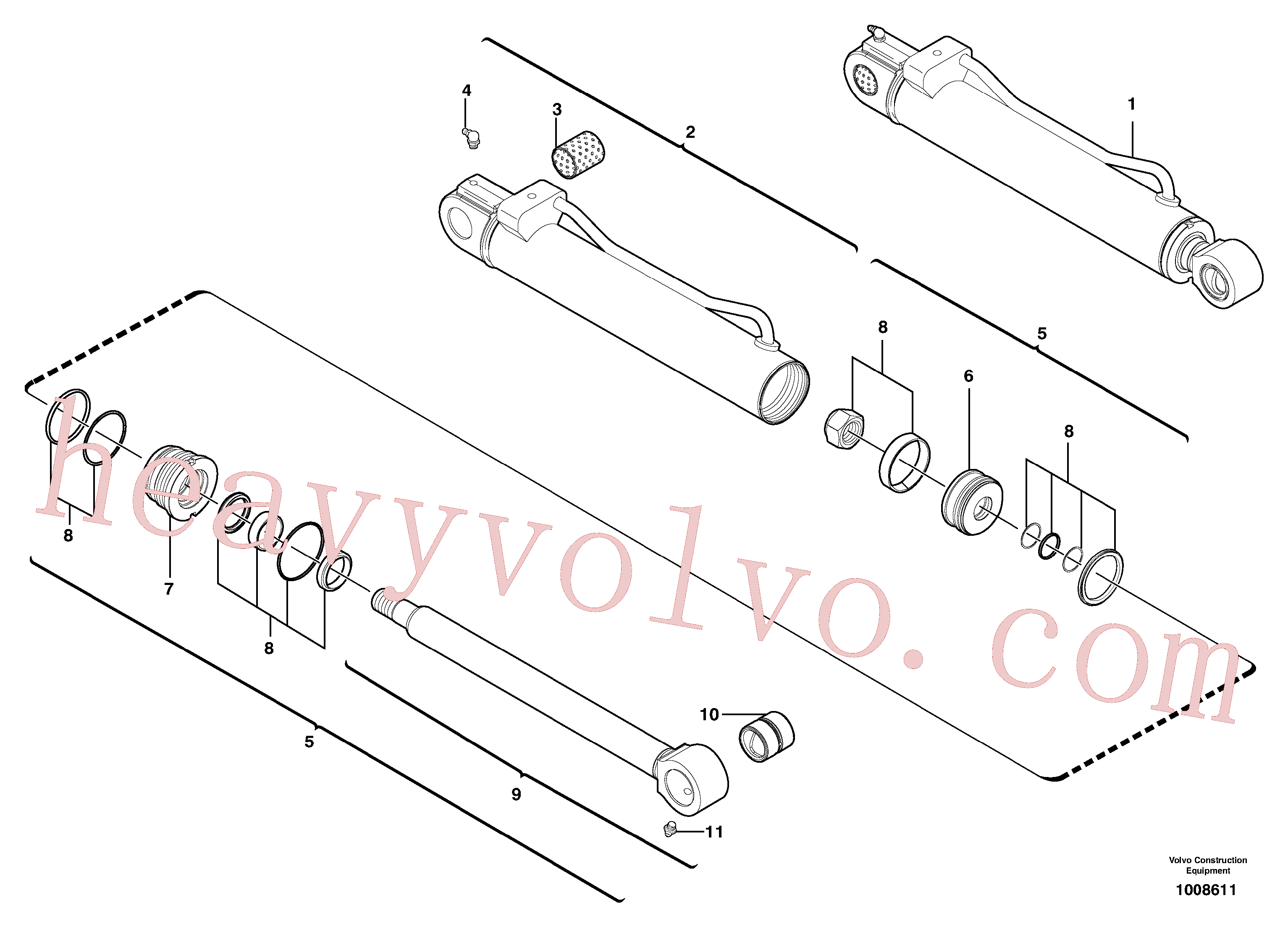VOE11800594 Cylinder for Volvo Excavator spare