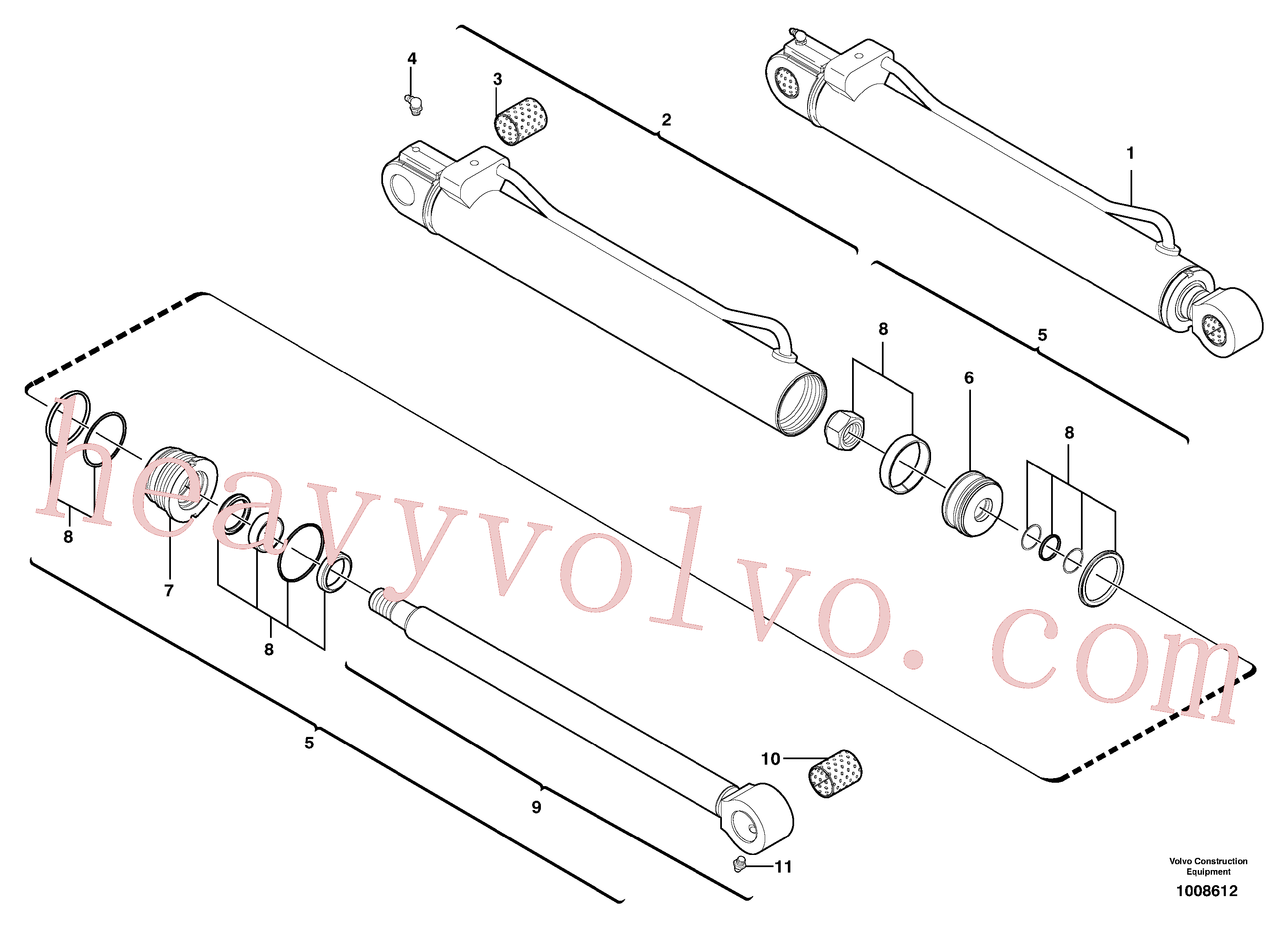 VOE11800598 Cylinder for Volvo Excavator spare