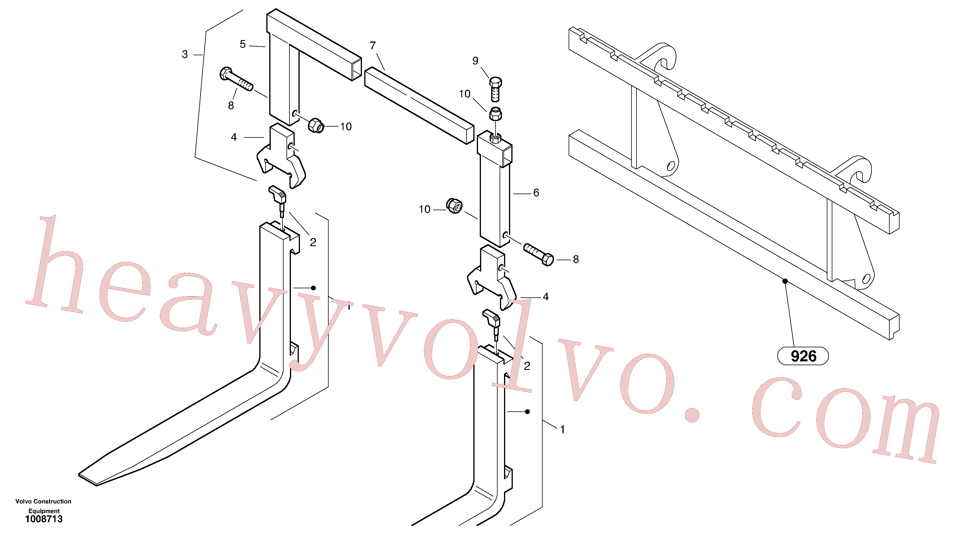 Volvo excavator part ZM2801697 Fork for sale