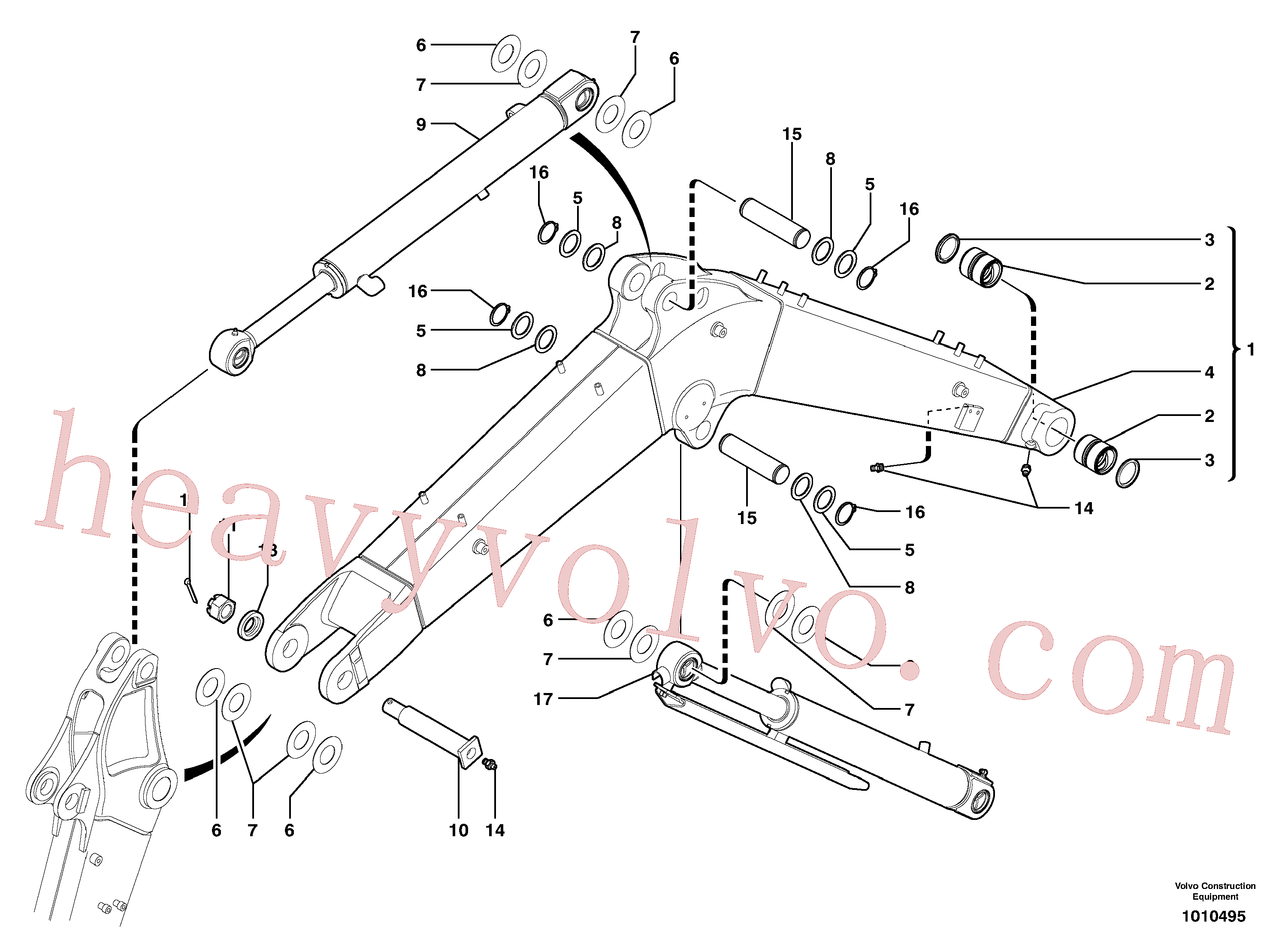 China Made VOE11801211 Boom kickout parts for Volvo Excavator