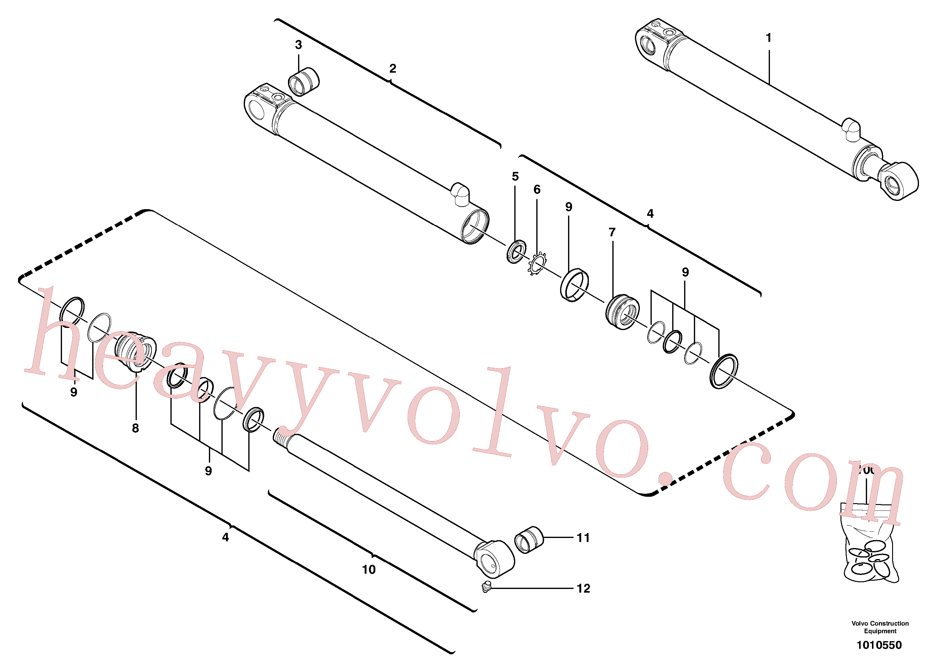 Volvo VOE11800608 Hydraulic cylinder aftermarket part for sale