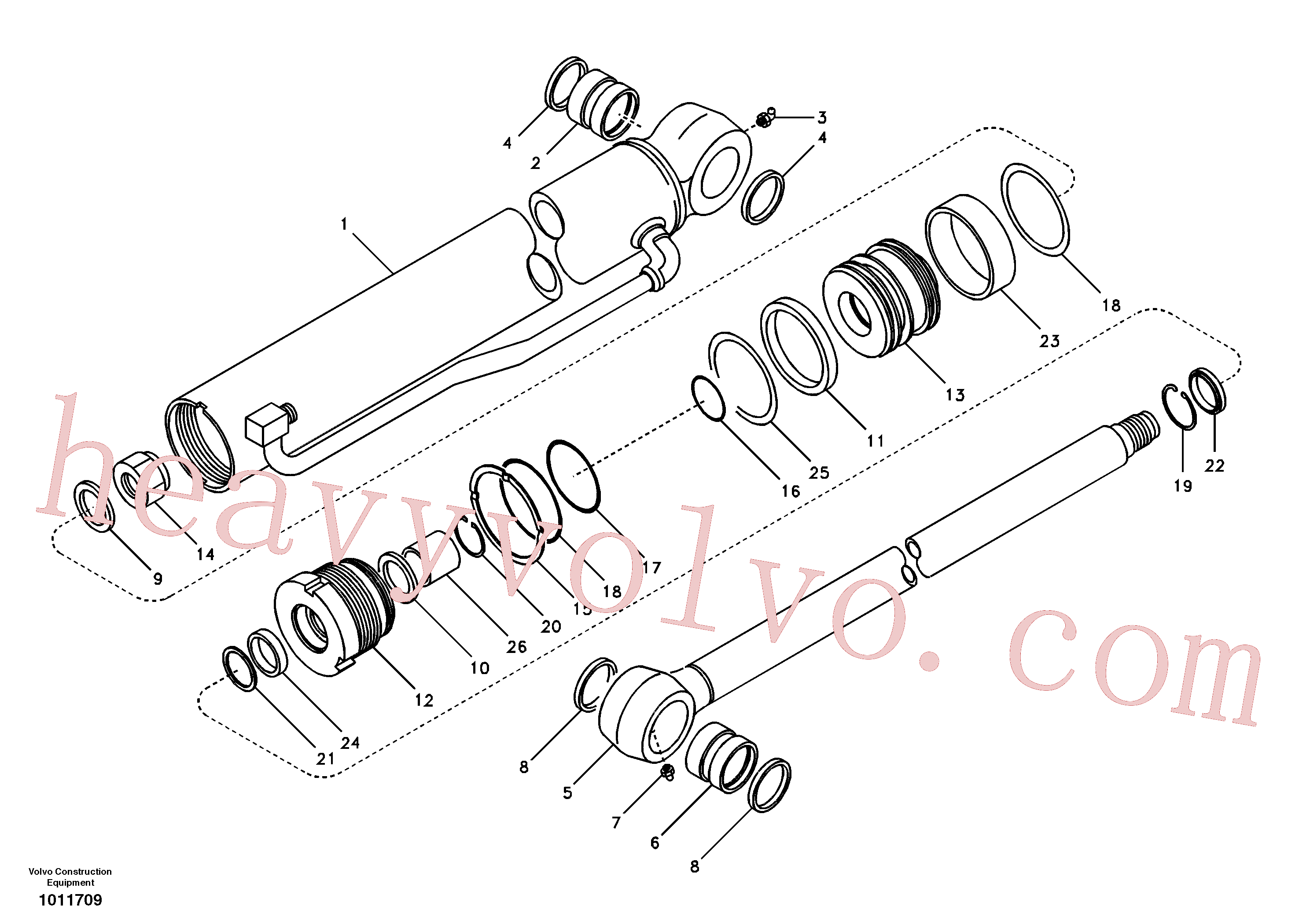 VOE14532855 Bucket cylinder for Volvo Excavator spare
