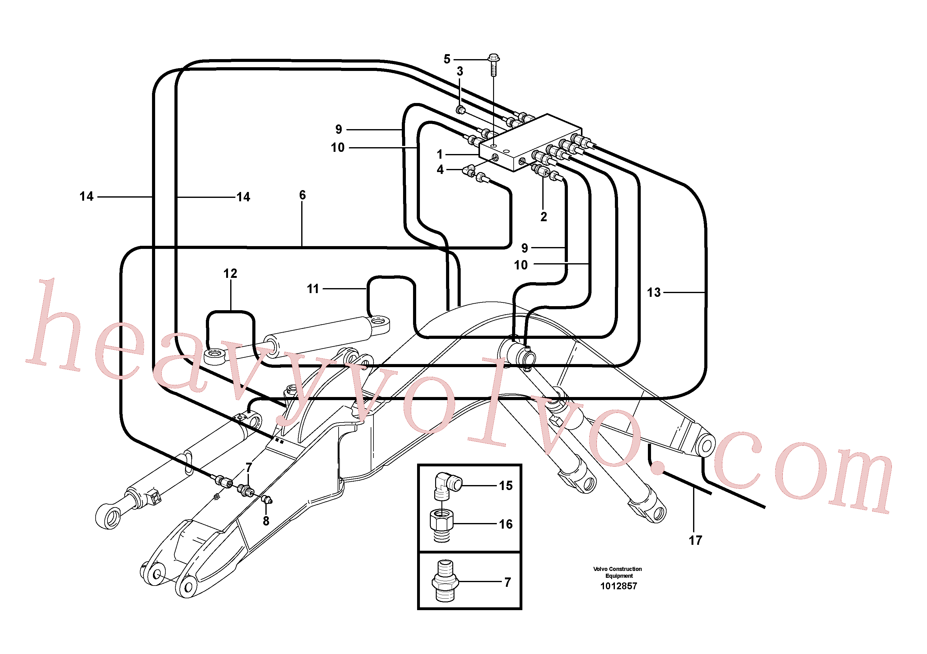 China Made VOE14370227 Nipple parts for Volvo Excavator
