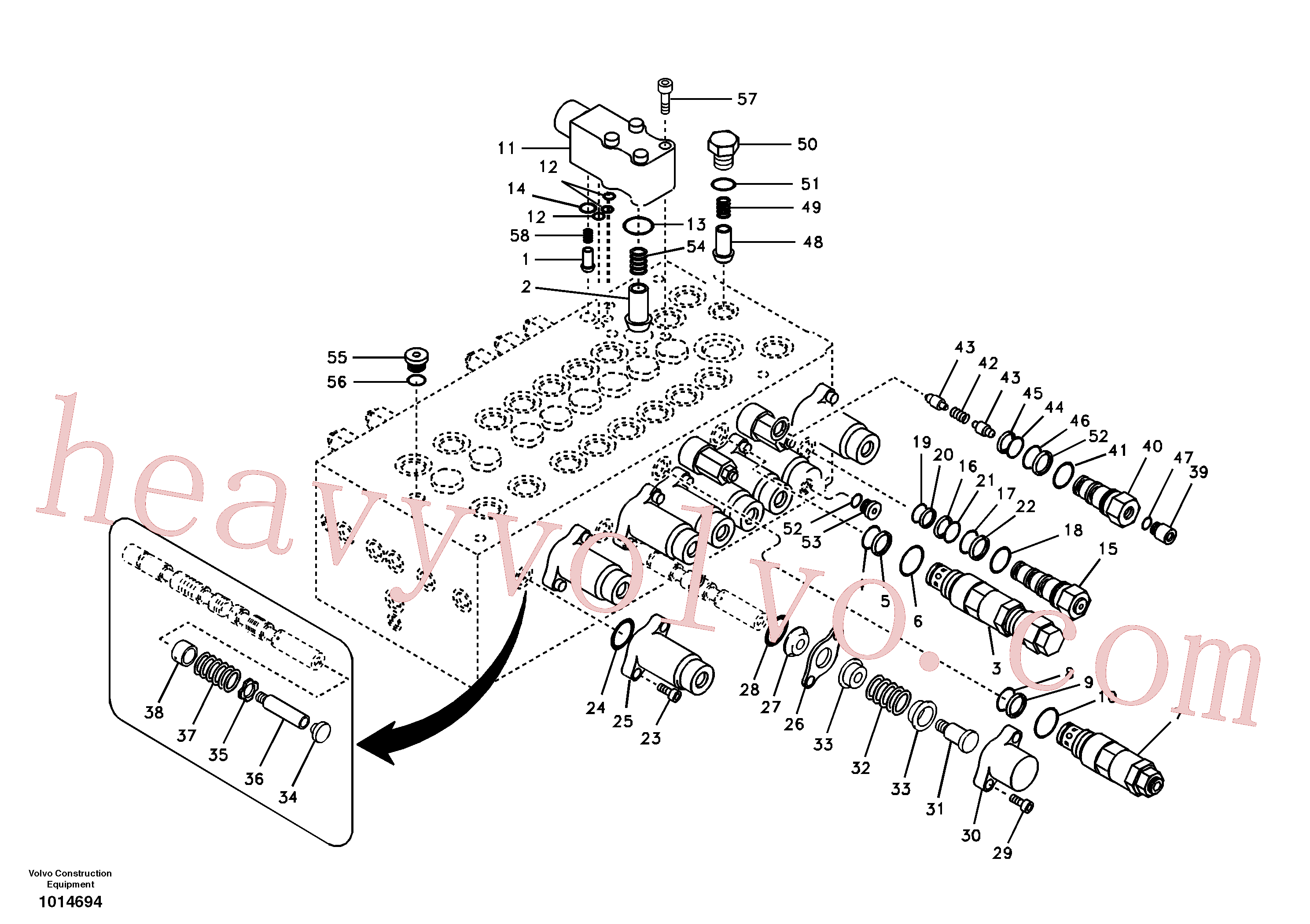 Volvo VOE14550075 Relief valve aftermarket part for sale