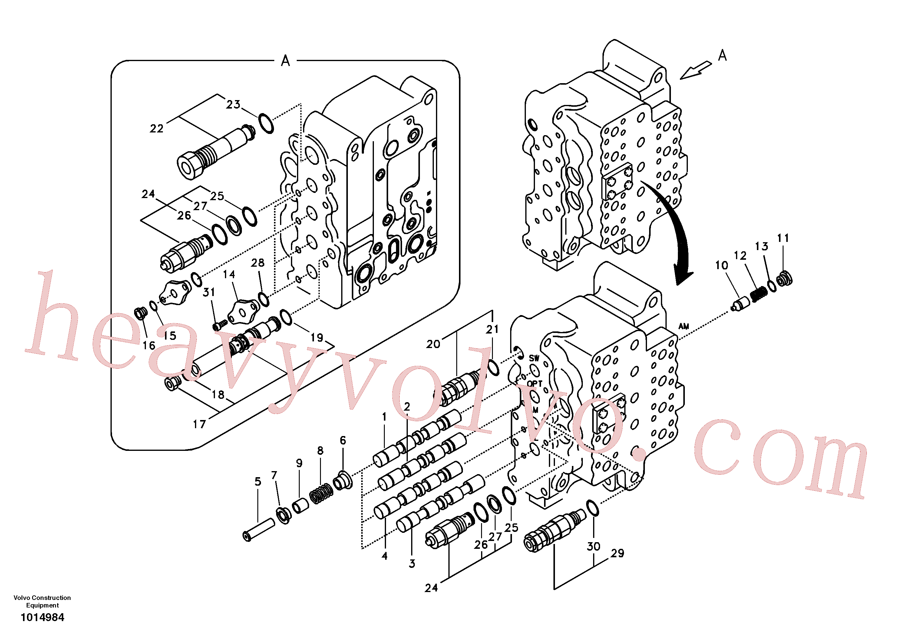 VOE14508675 Spool for Volvo Excavator Parts