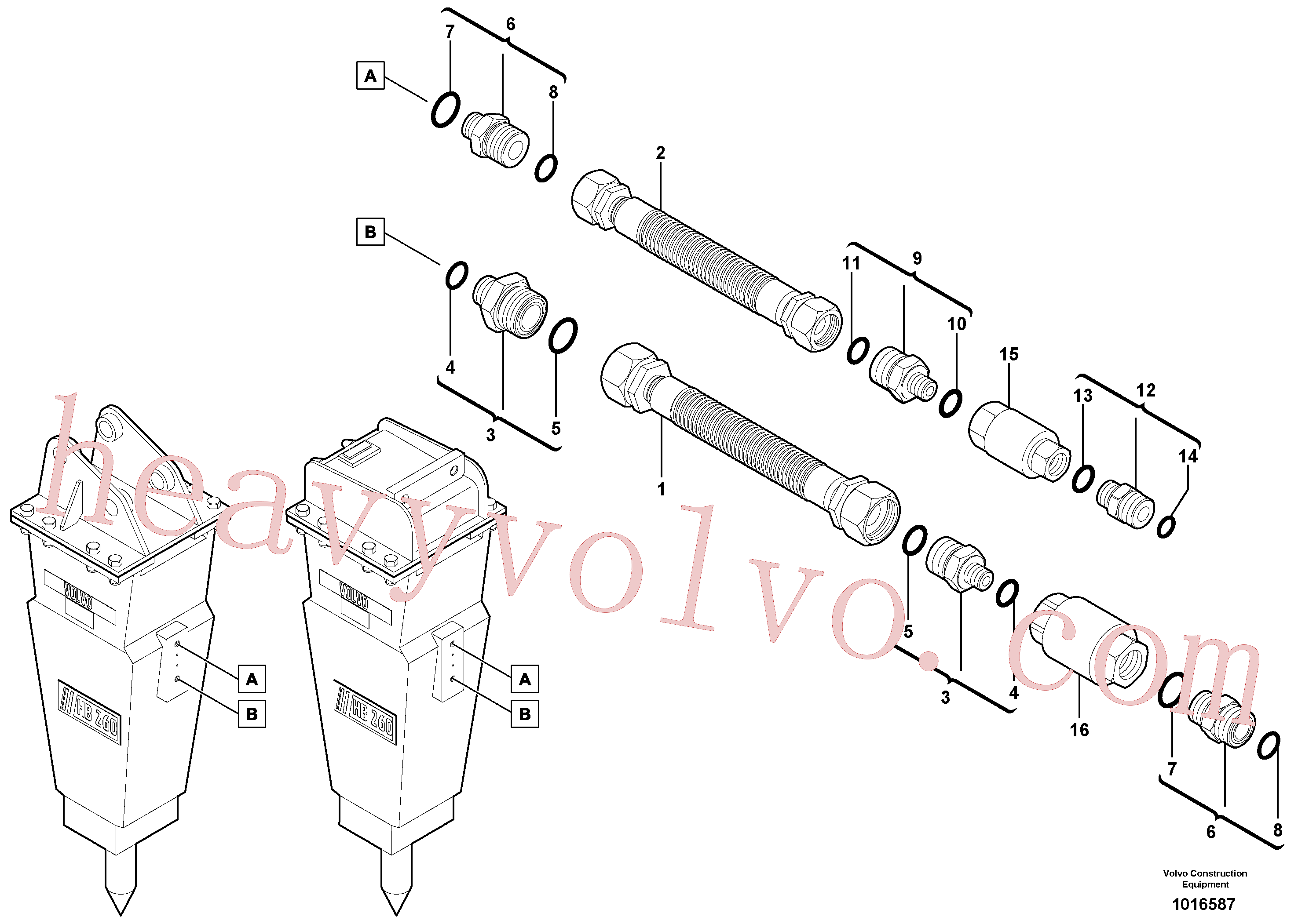 Volvo excavator part VOE11806724 Hose for sale