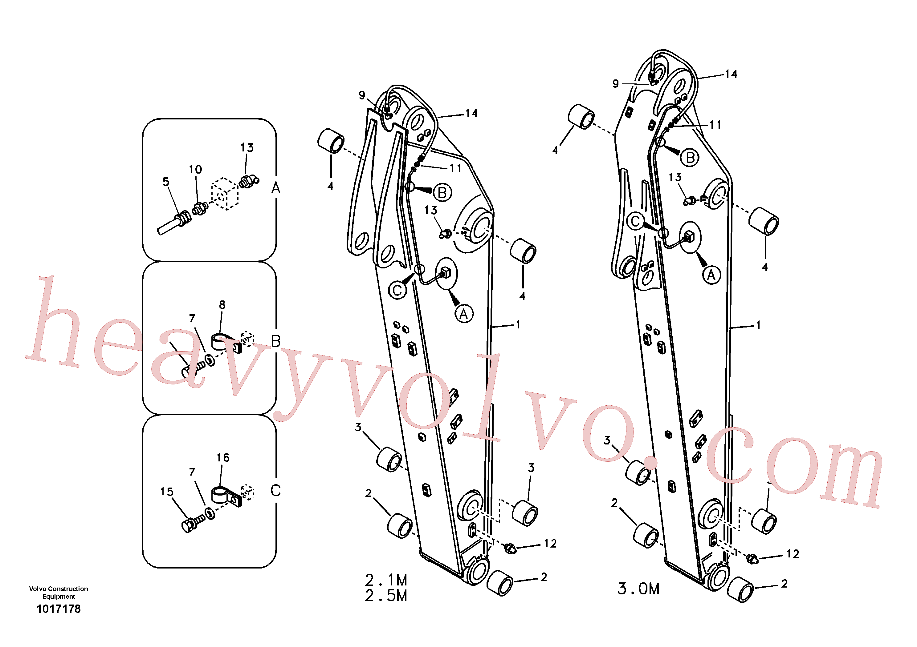 VOE14543295 Arm for Volvo Excavator spare