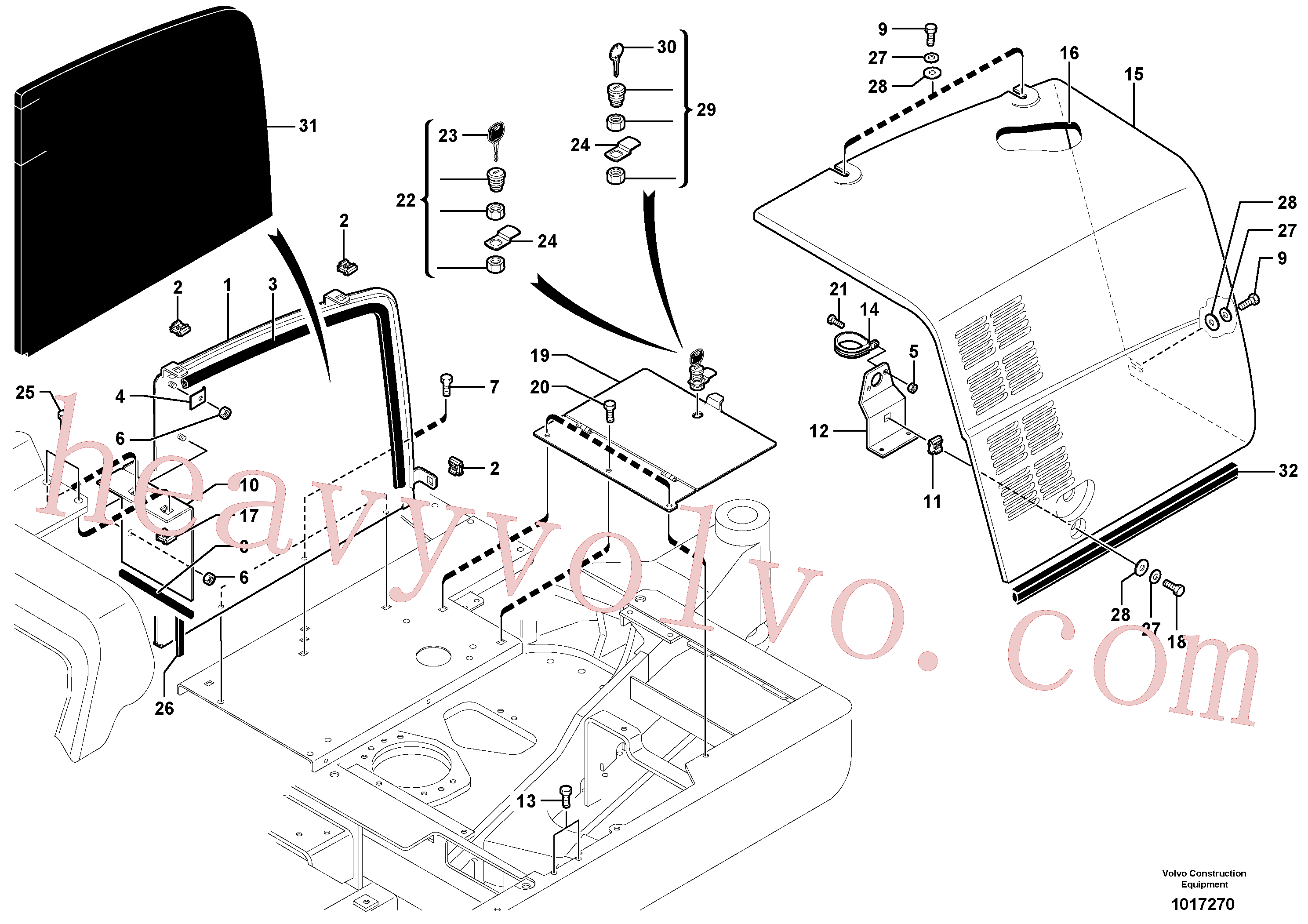 China Made VOE11802340 Nut parts for Volvo Excavator