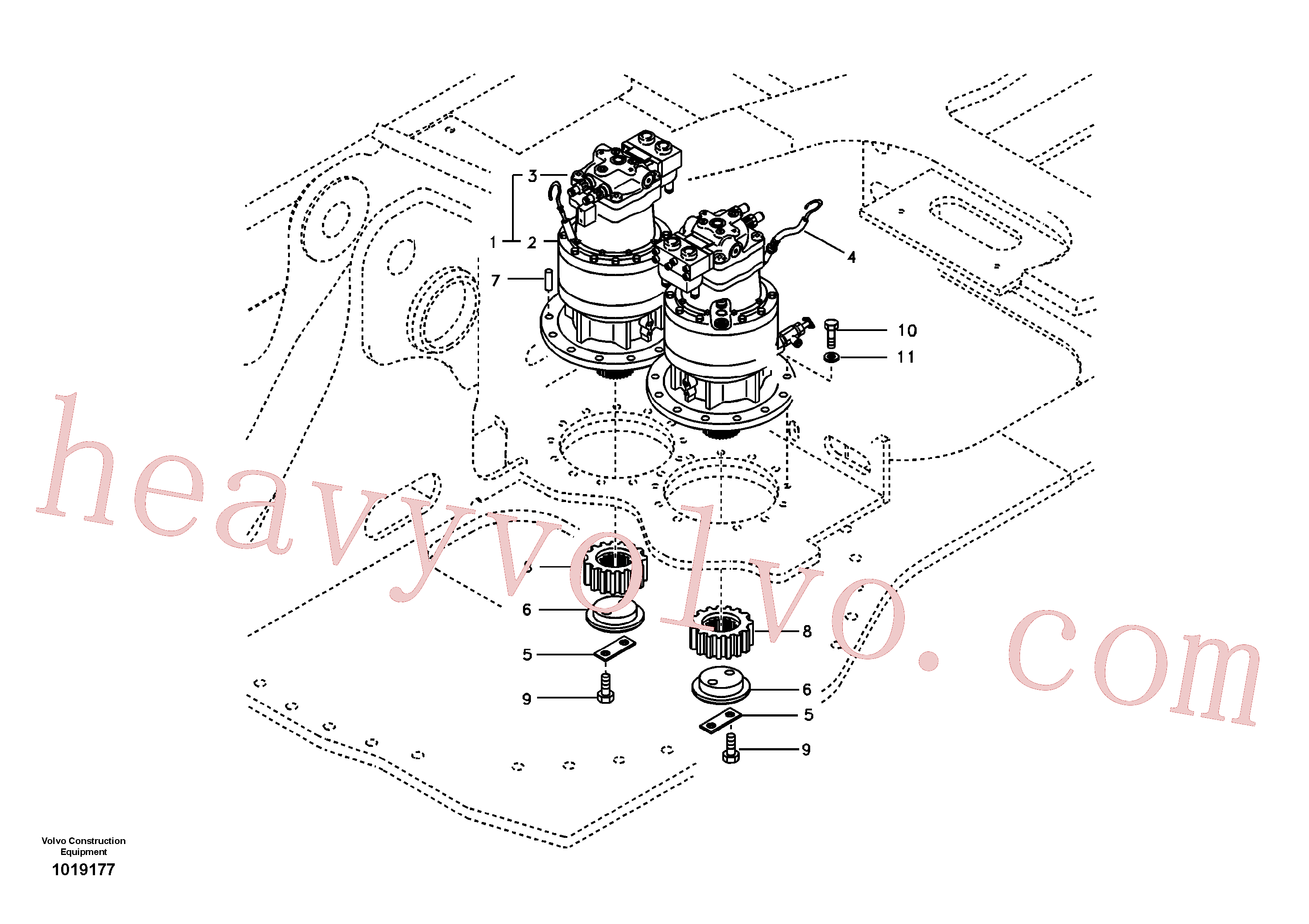 Volvo excavator part VOE14535295 Swing gearbox for sale
