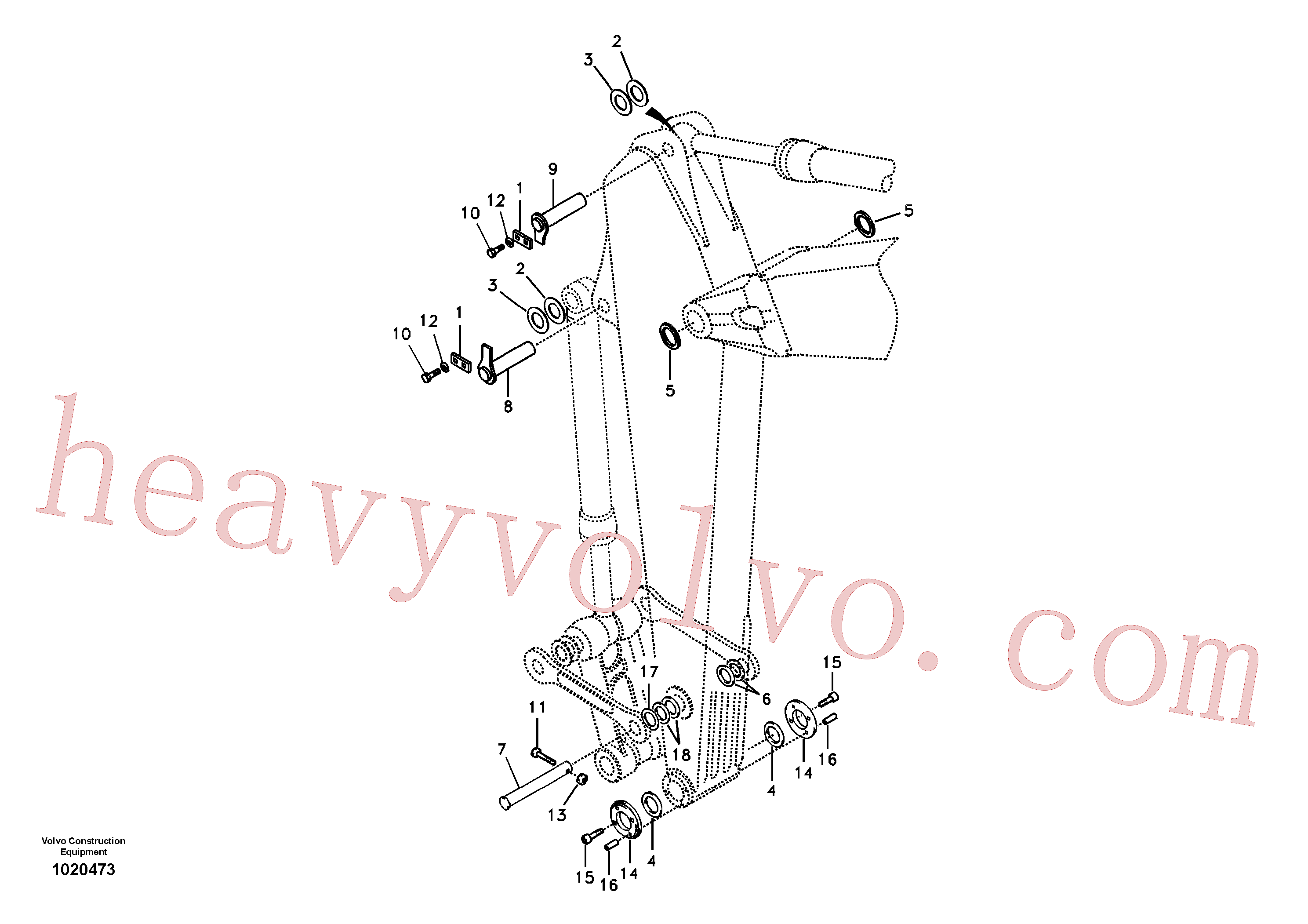 Volvo excavator part VOE14543190 Pin for sale