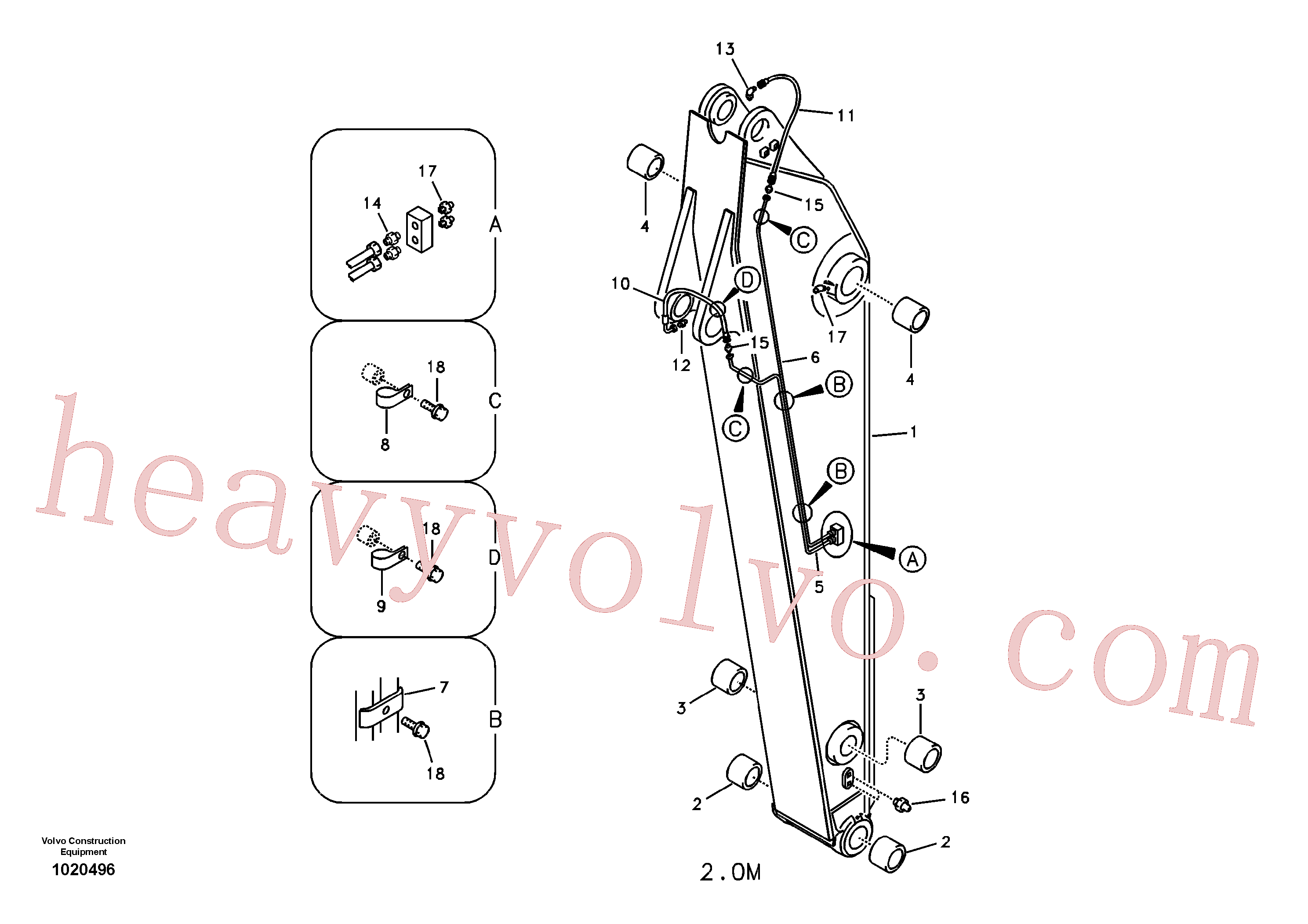 Volvo excavator part VOE14536579 Pipe for sale