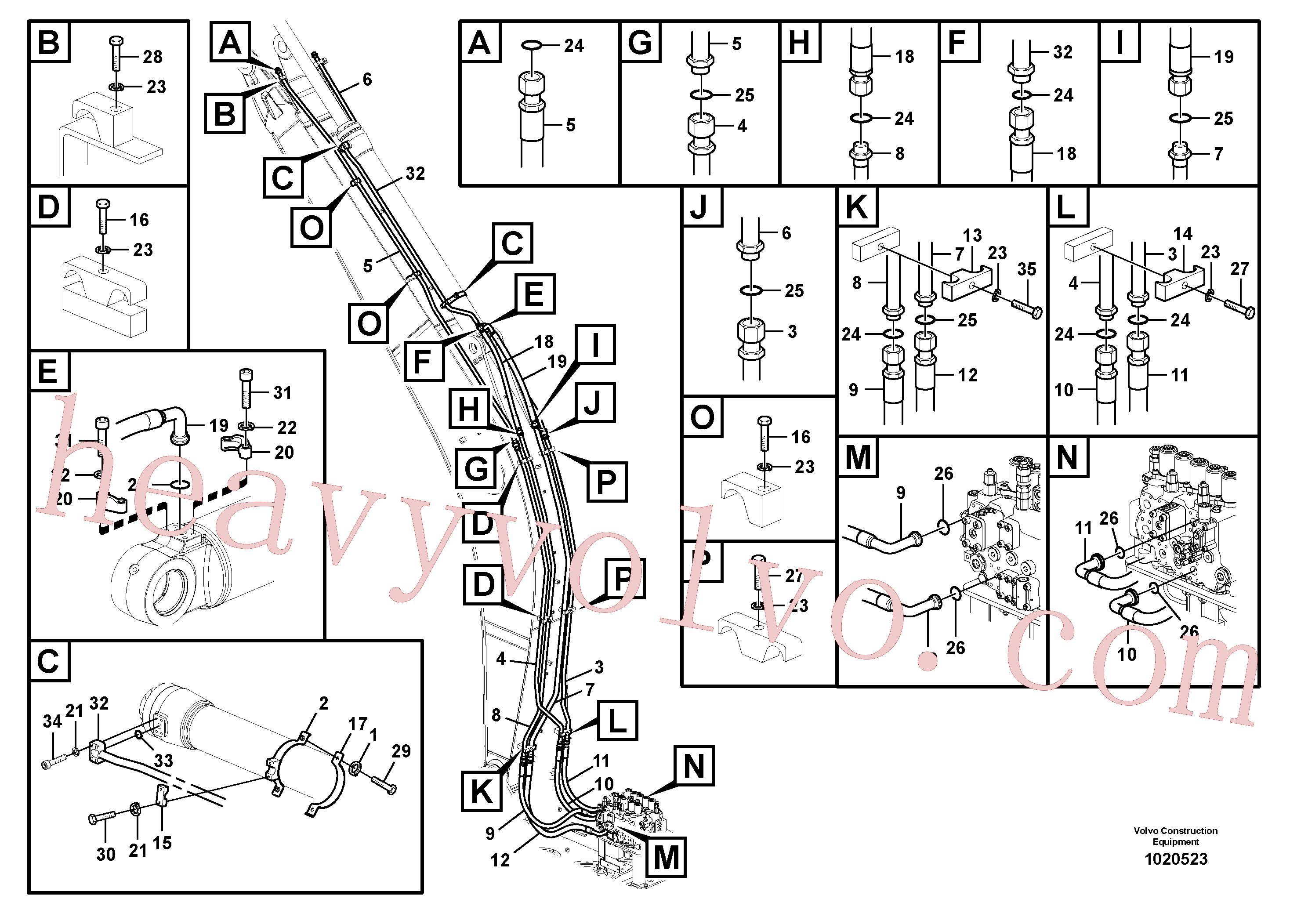 Volvo excavator part VOE14533970 Pipe for sale