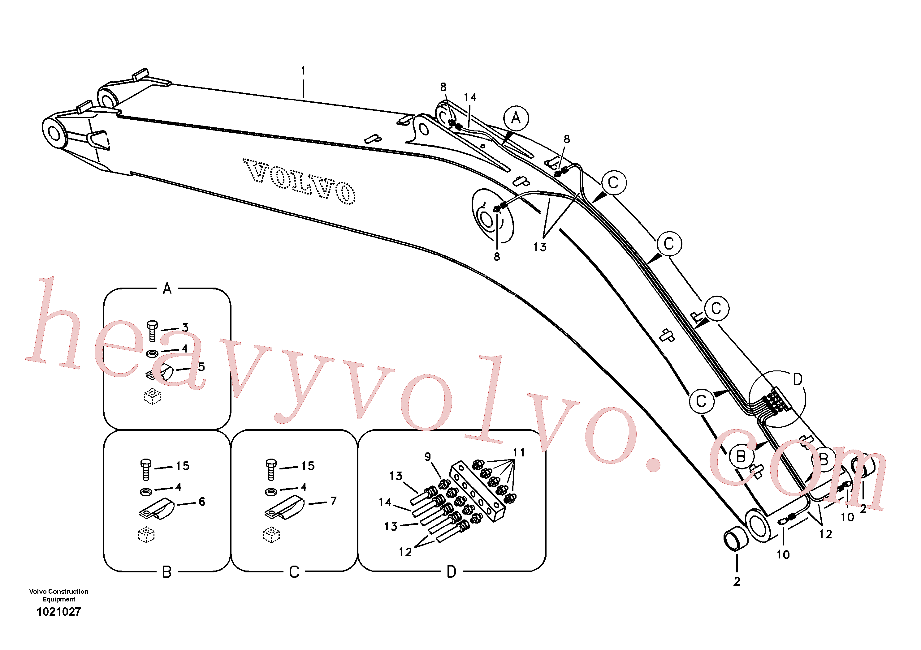 VOE14546960 Excavator boom for Volvo Excavator spare