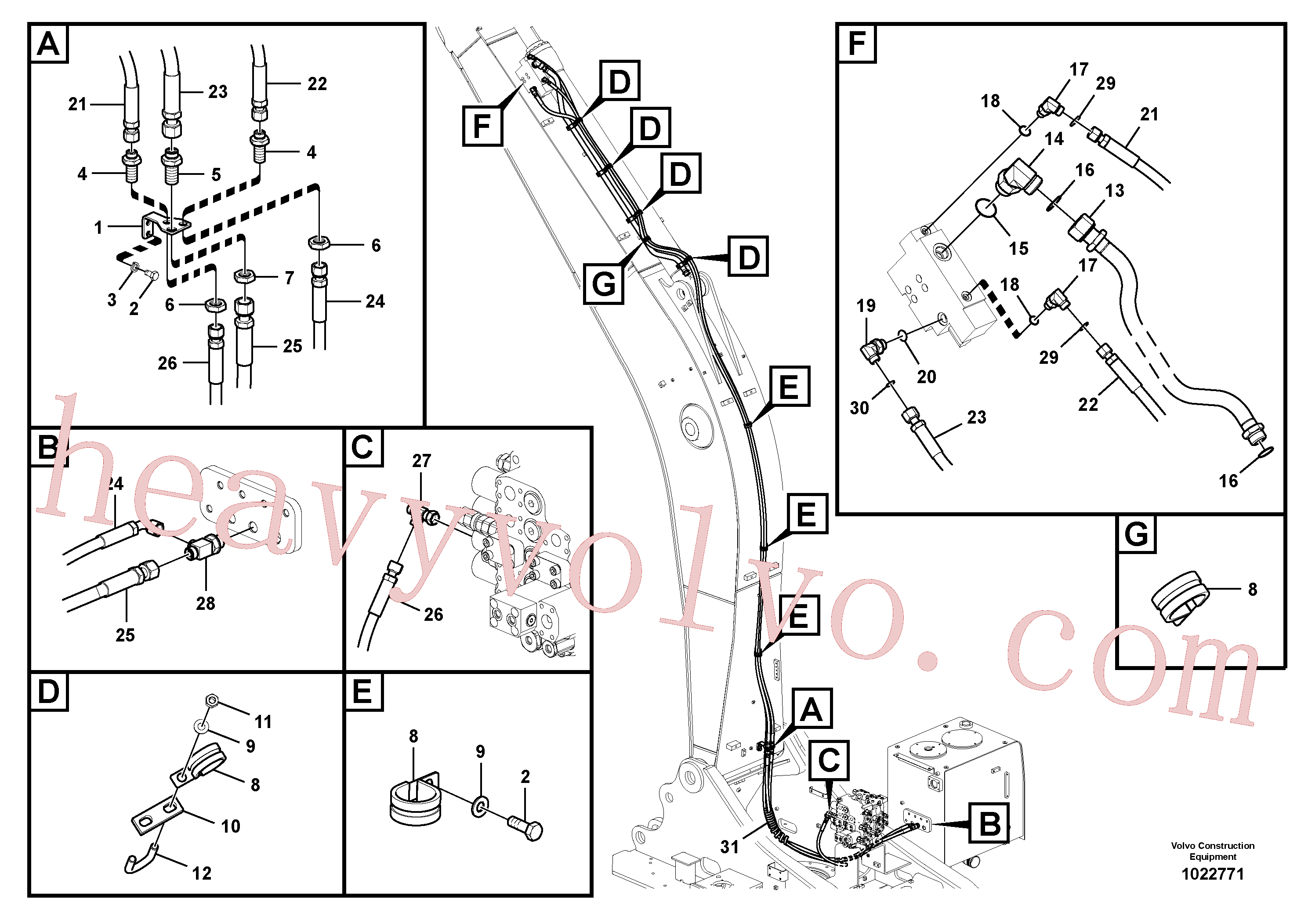 Volvo excavator part VOE14544039 T-nipple for sale