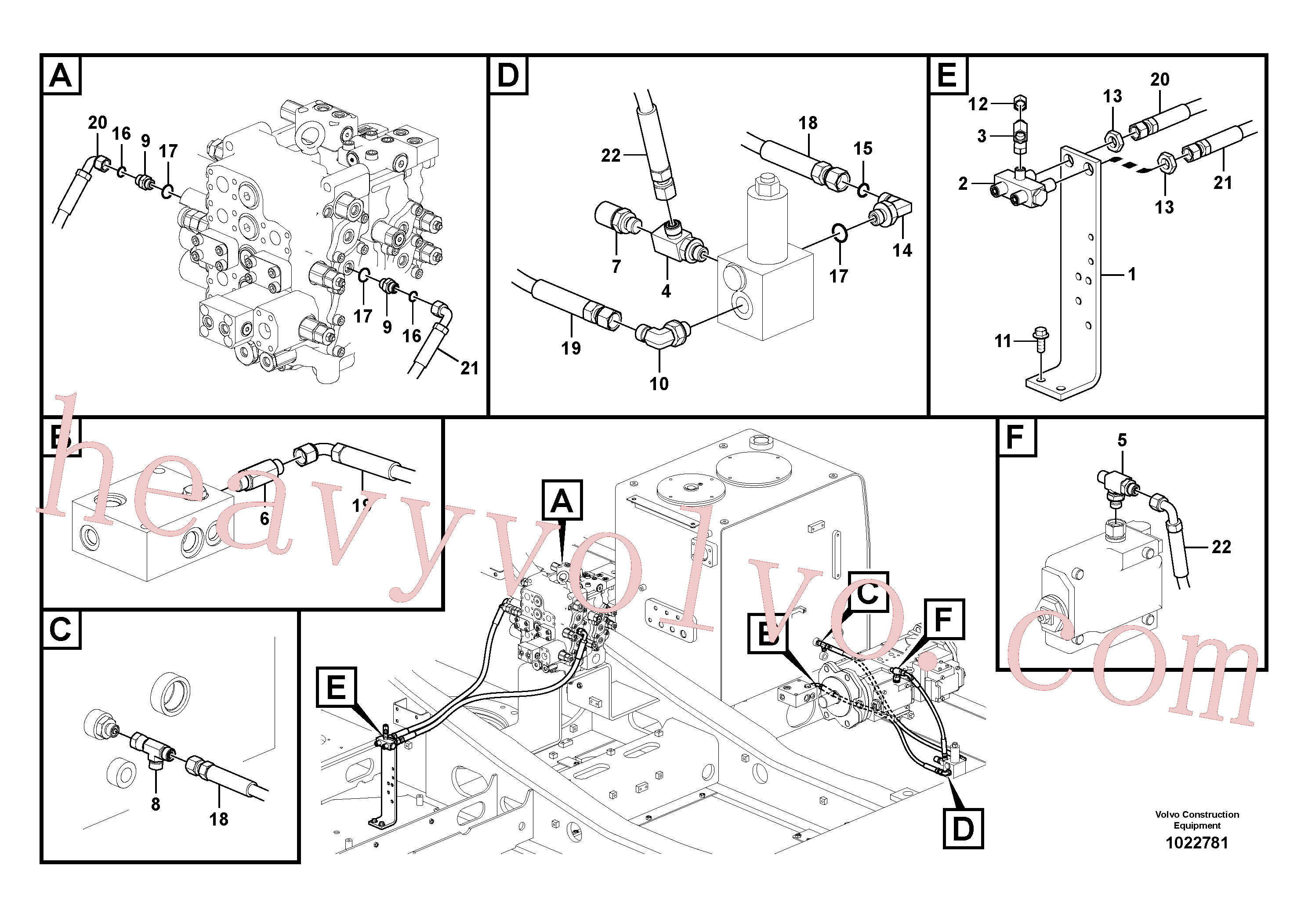 VOE14538921 T-nipple for Volvo Excavator Parts