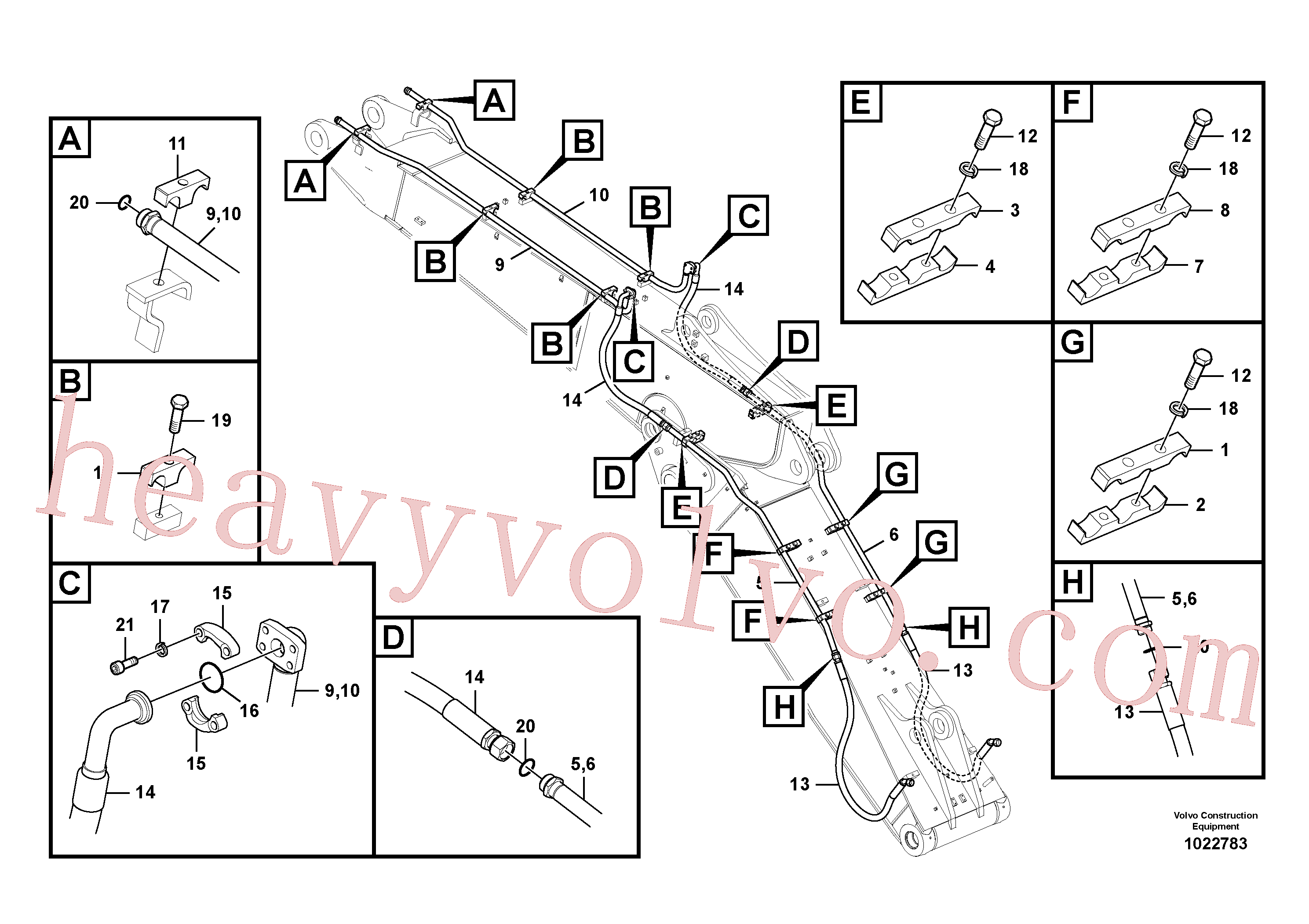 Volvo excavator part SA1174-56870 Clamp for sale