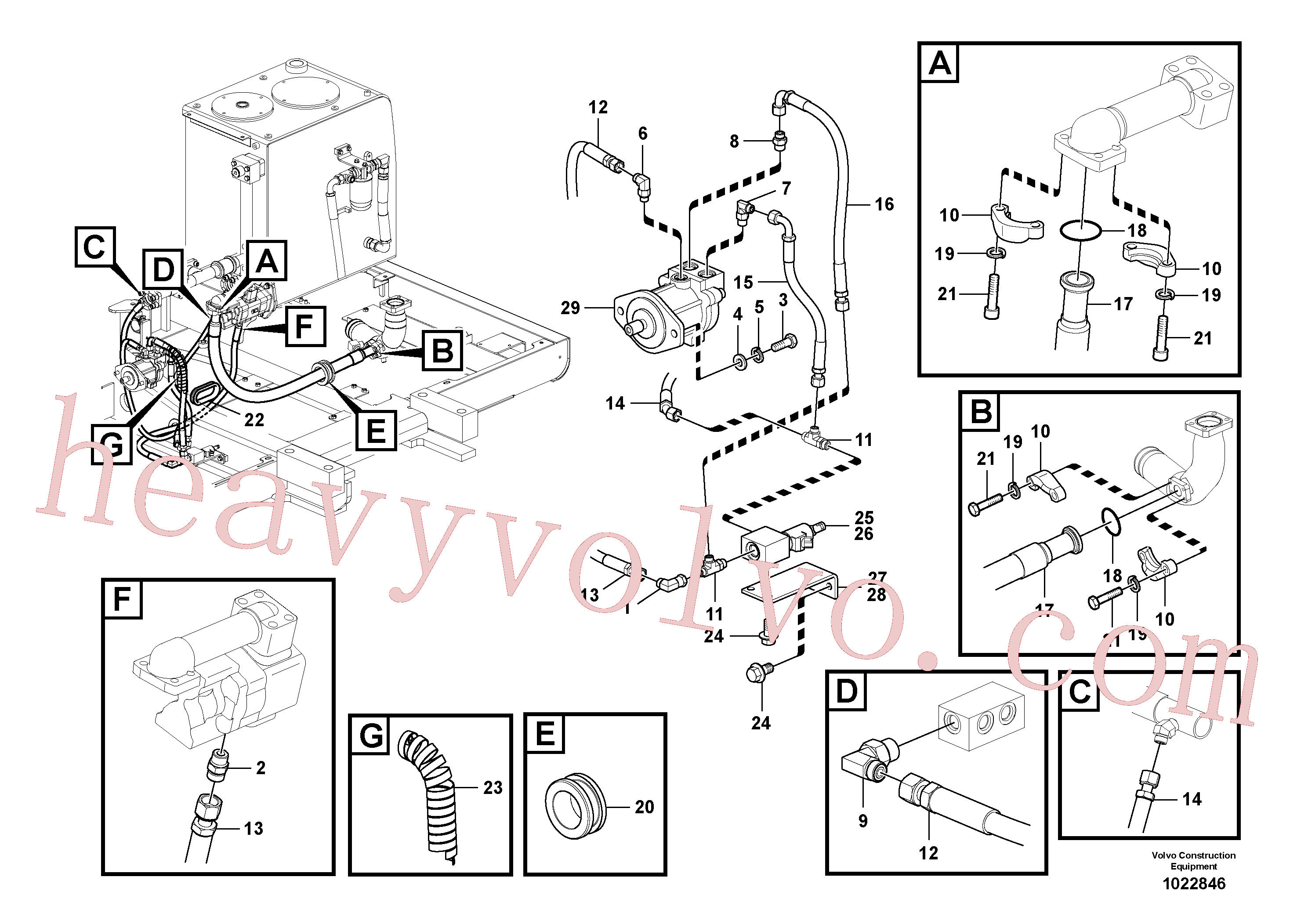 VOE936735 Hose assembly for Volvo Excavator spare