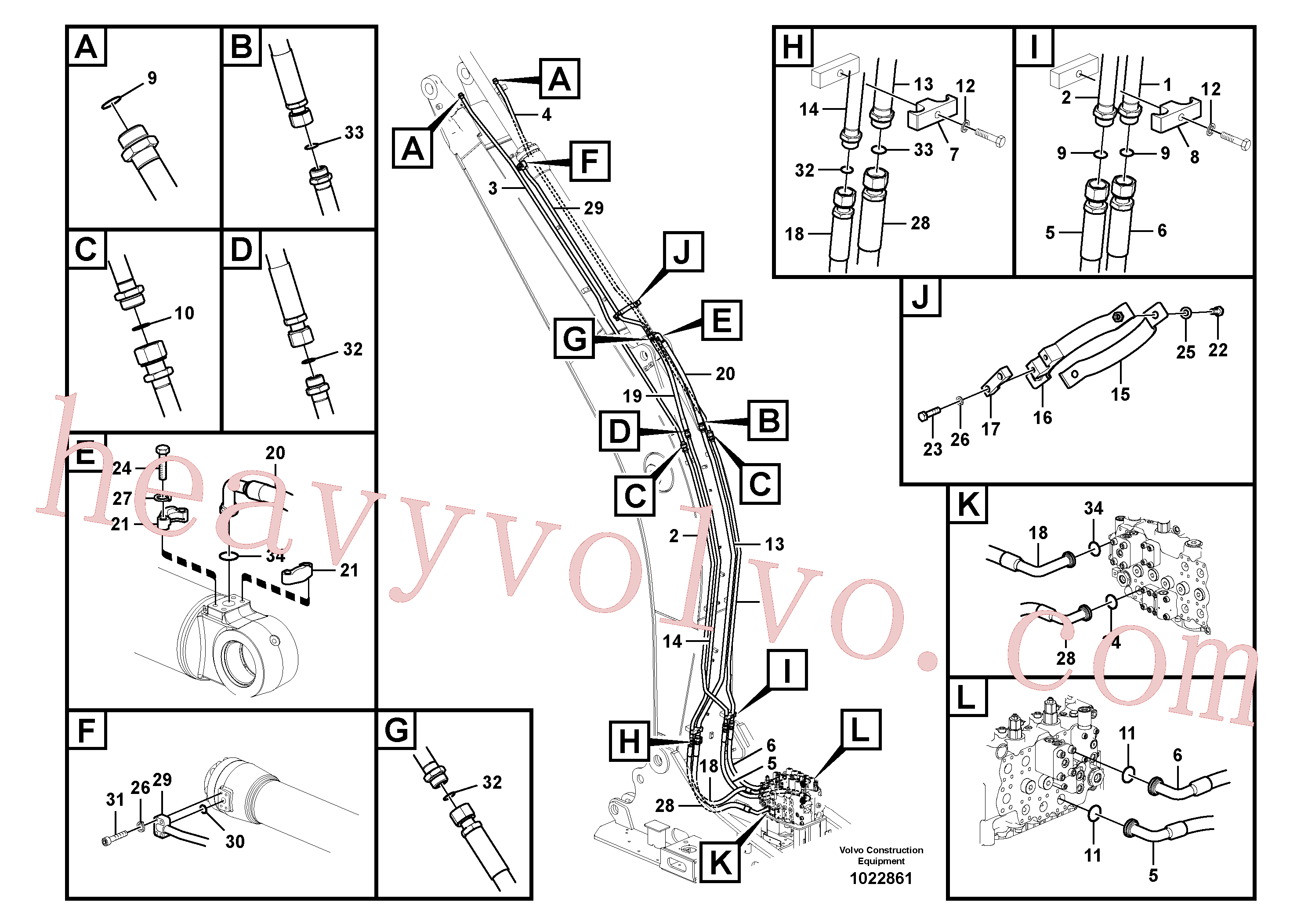 Volvo excavator part VOE14533970 Pipe for sale