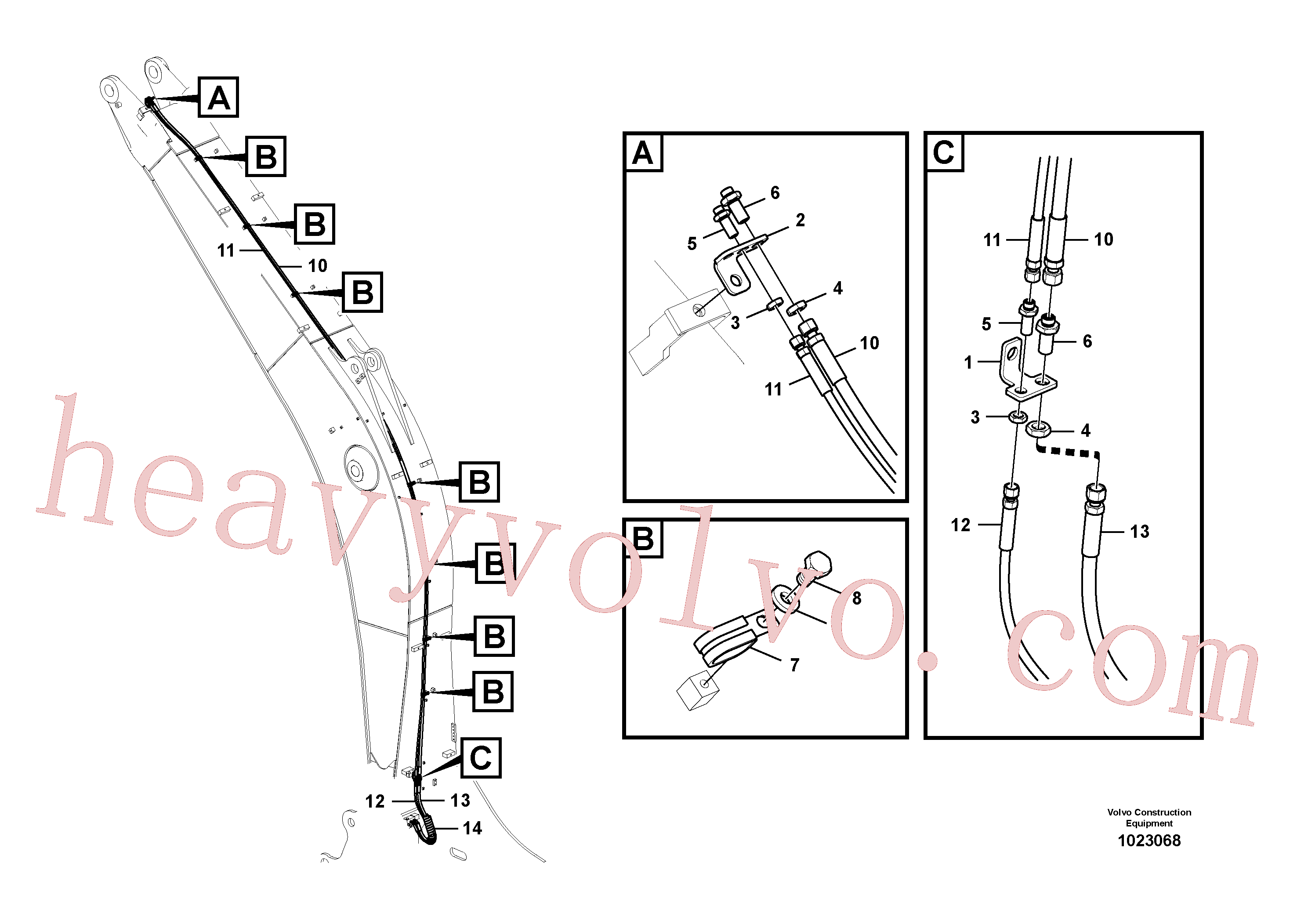 VOE938661 Hose assembly for Volvo Excavator spare