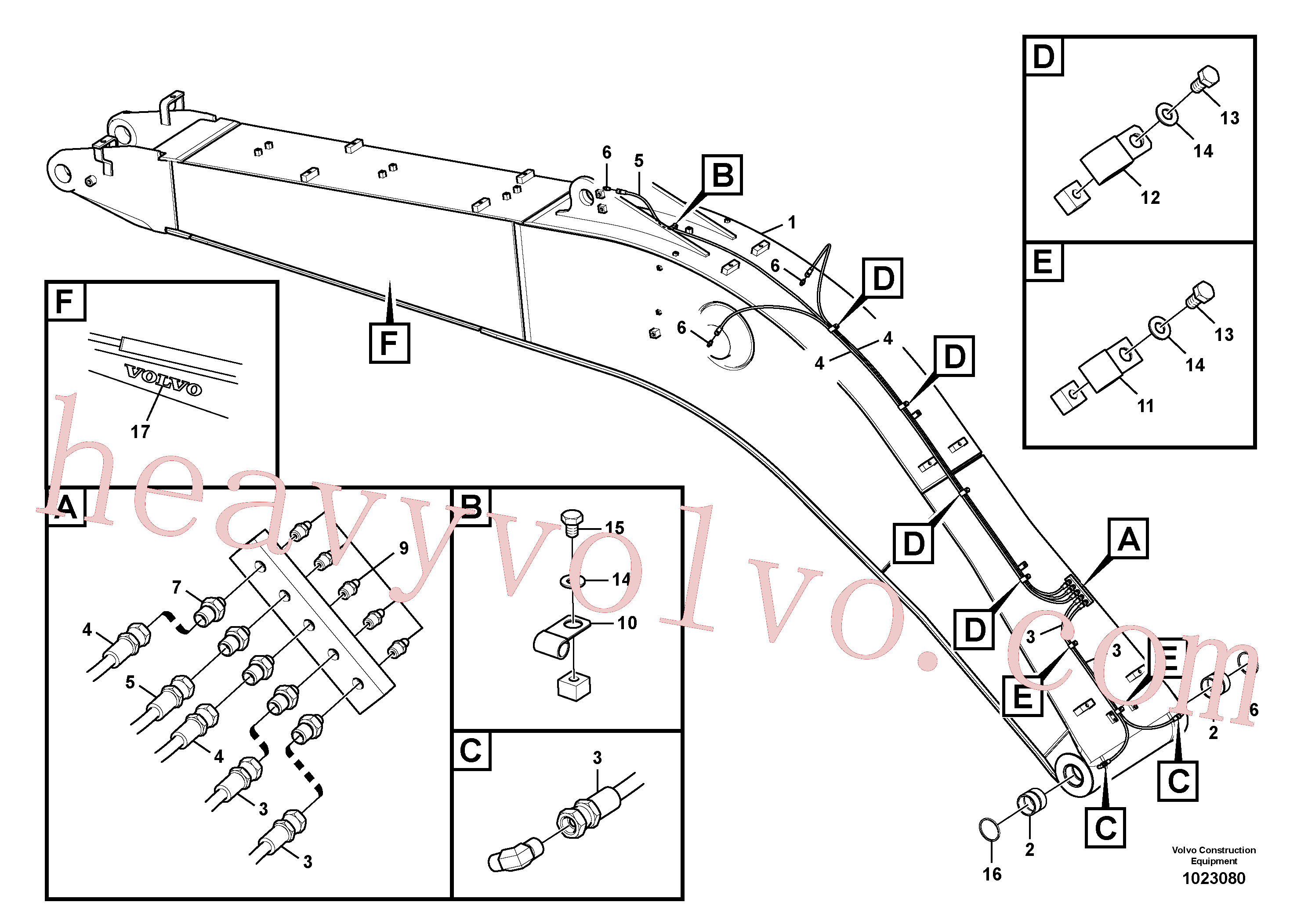 VOE14546960 Excavator boom for Volvo Excavator spare