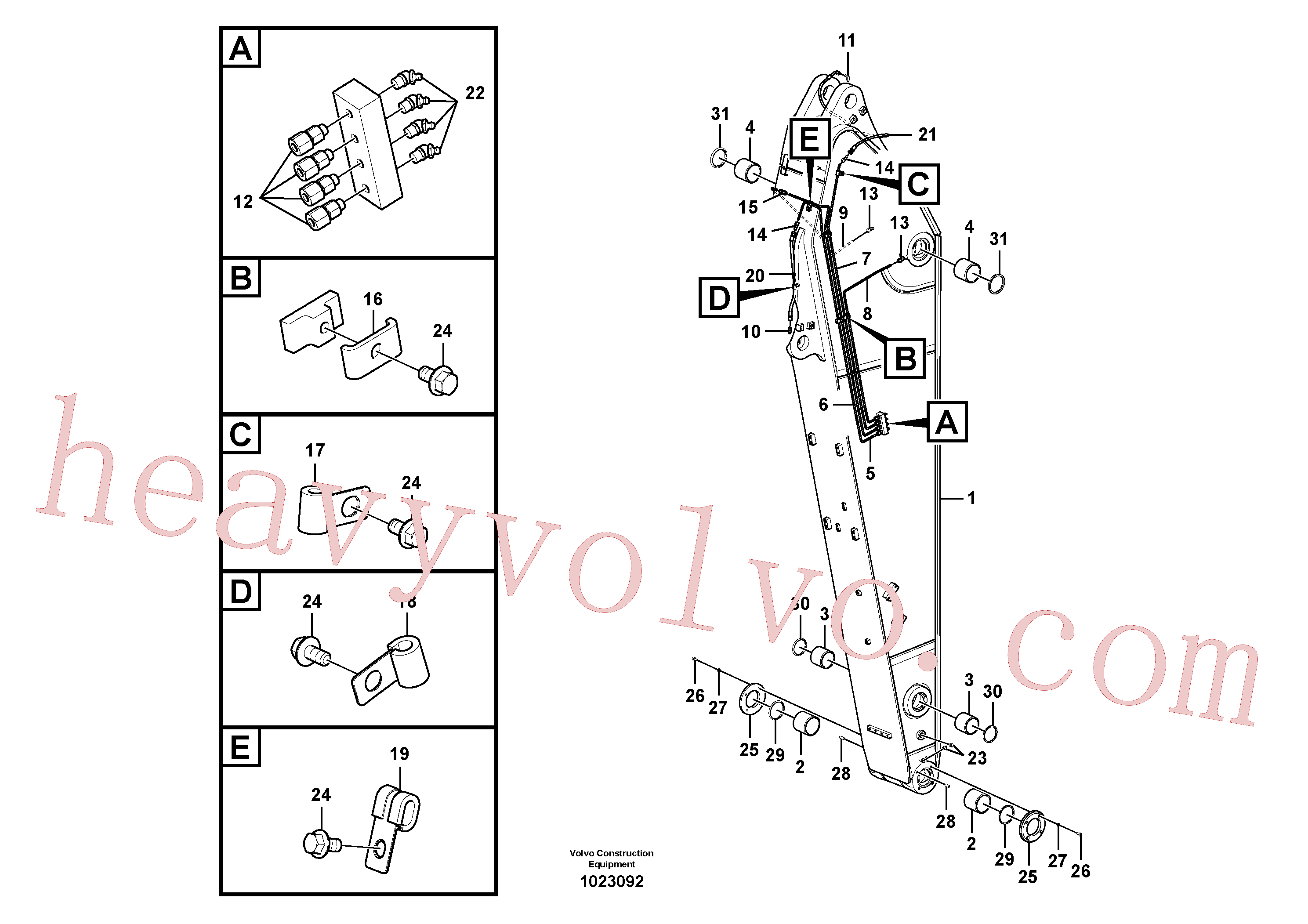 China Made SA9482-02110 Hose assembly parts for Volvo Excavator