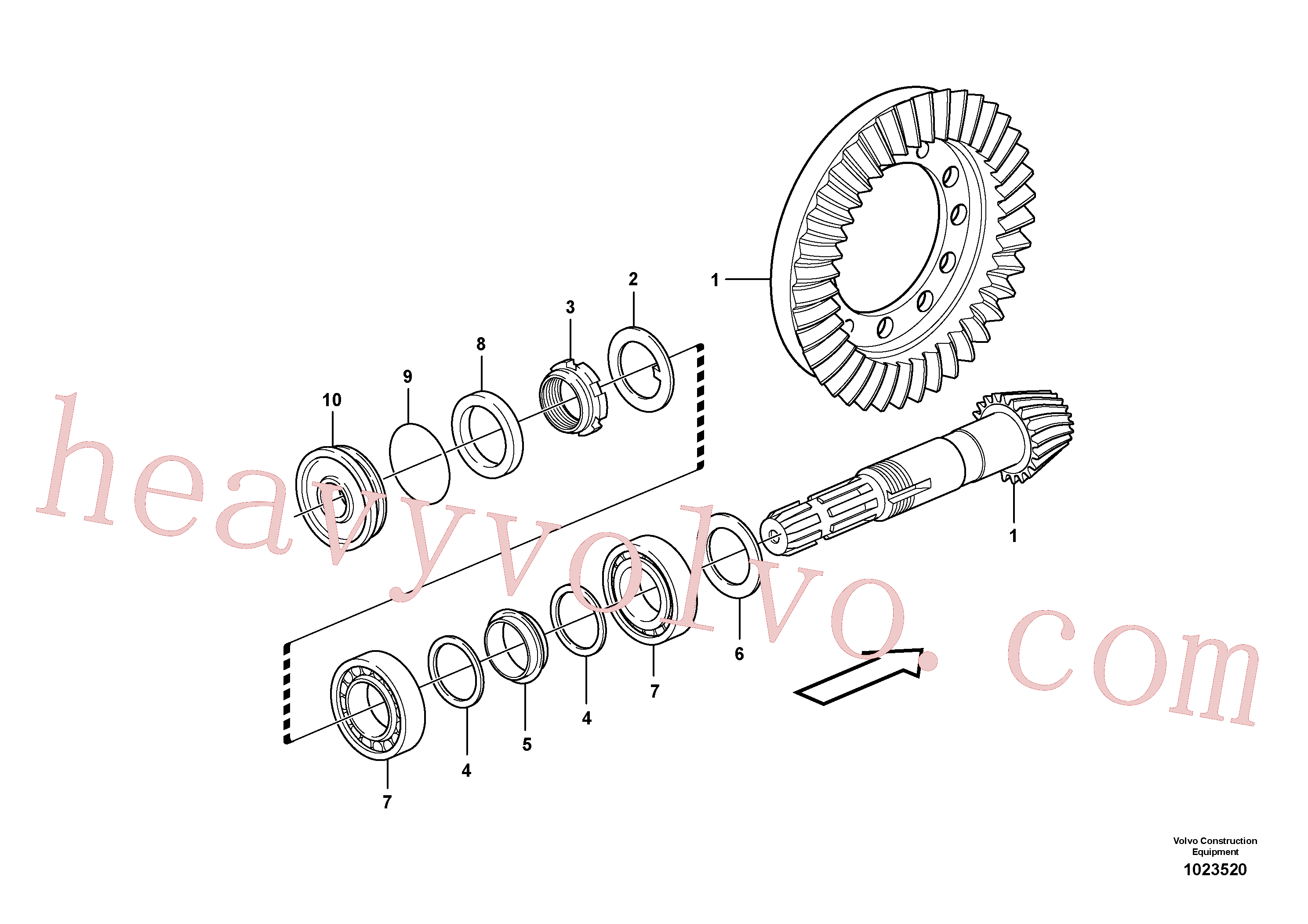 VOE11709299 Bearing for Volvo Excavator Parts