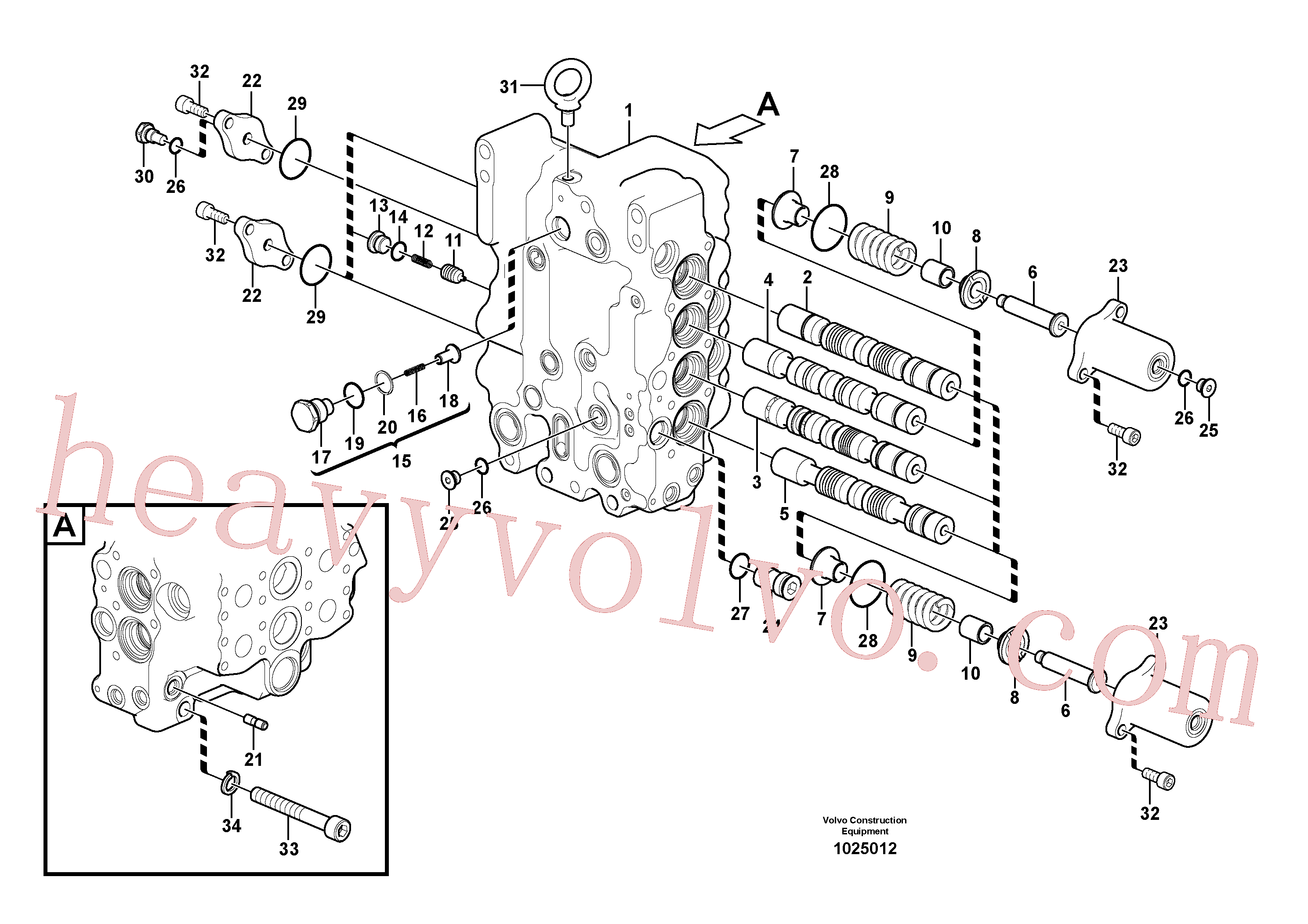 China Made SA7272-03041 Spool parts for Volvo Excavator