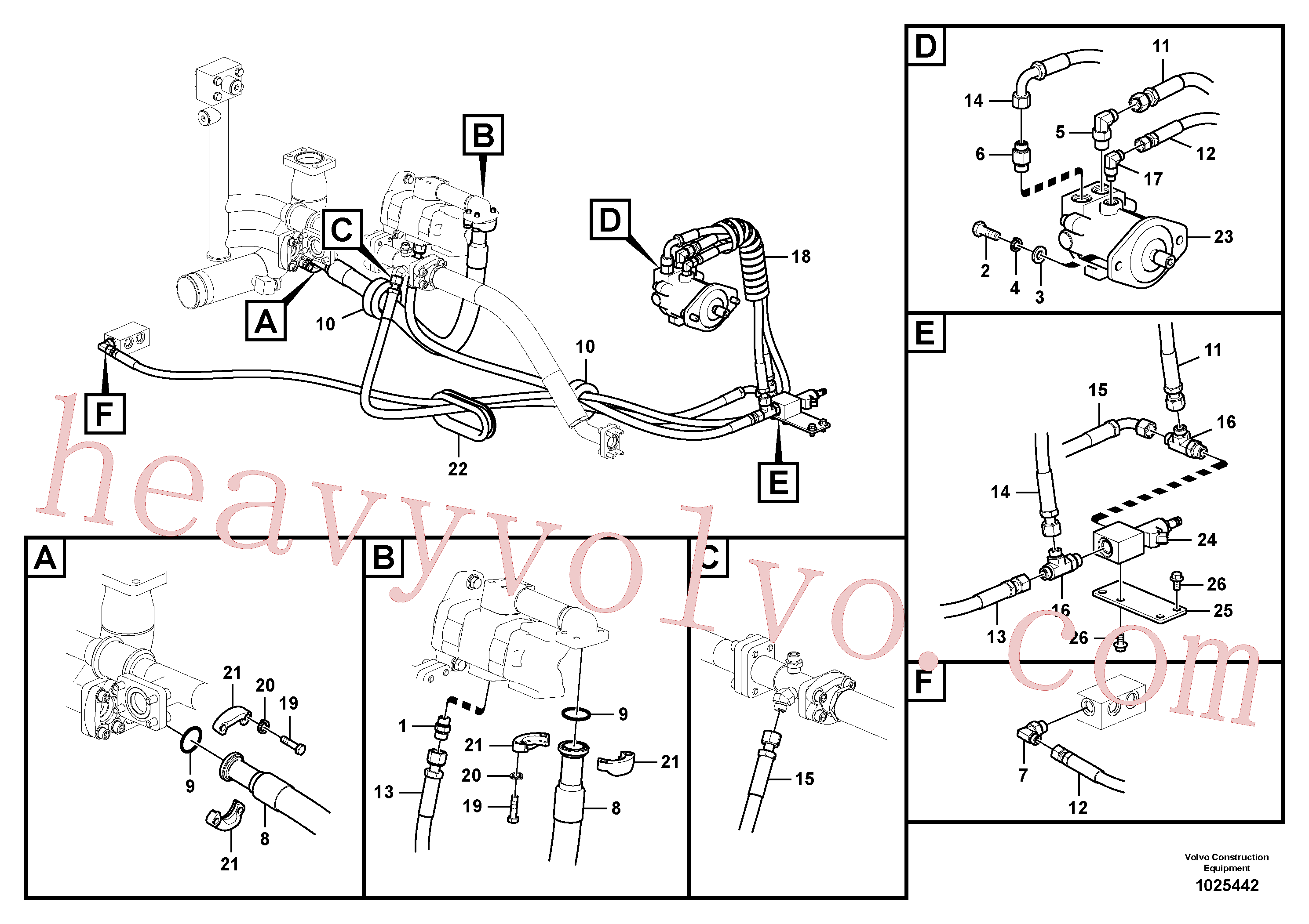 VOE936735 Hose assembly for Volvo Excavator spare