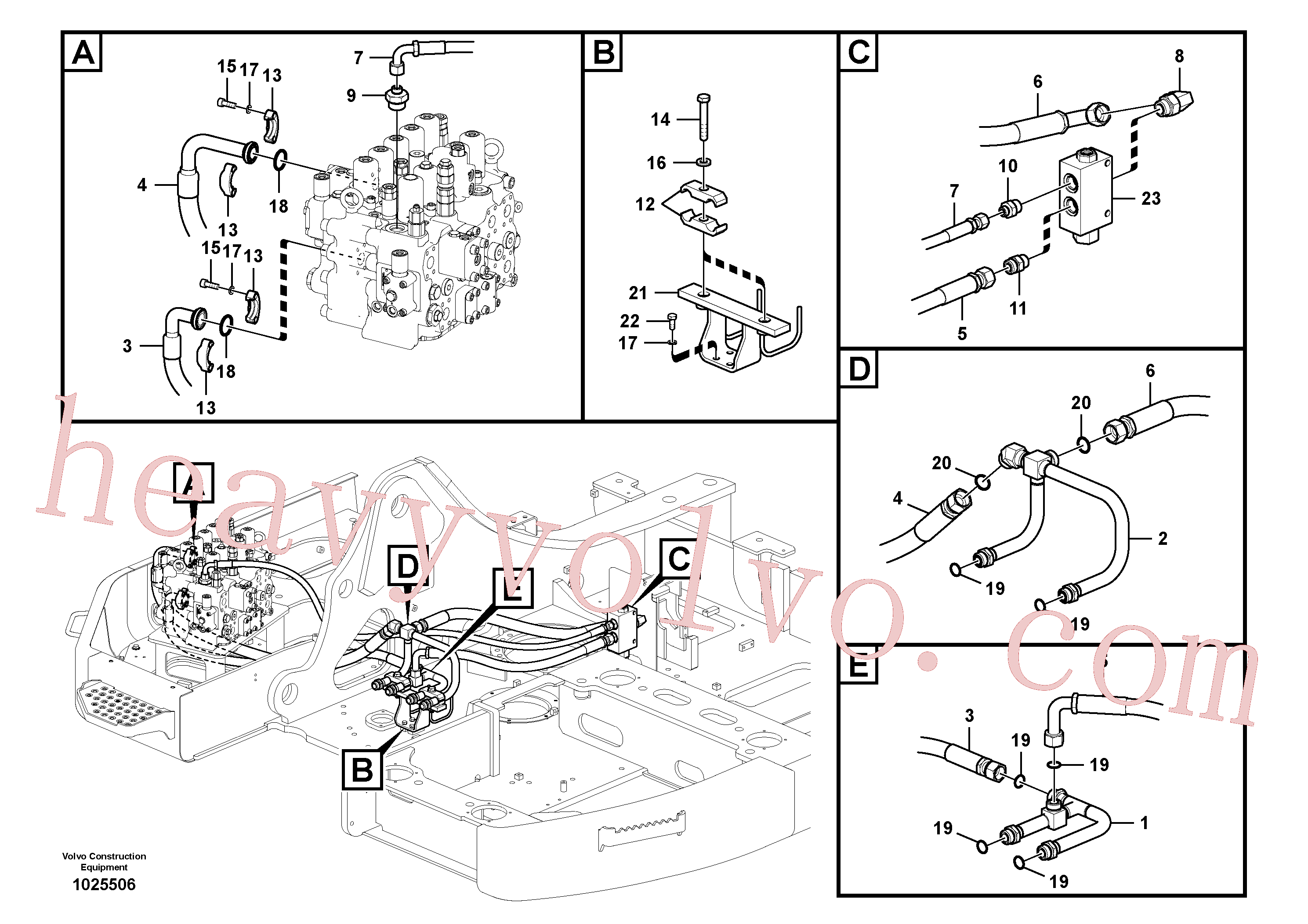 China Made VOE14881208 Clamp parts for Volvo Excavator