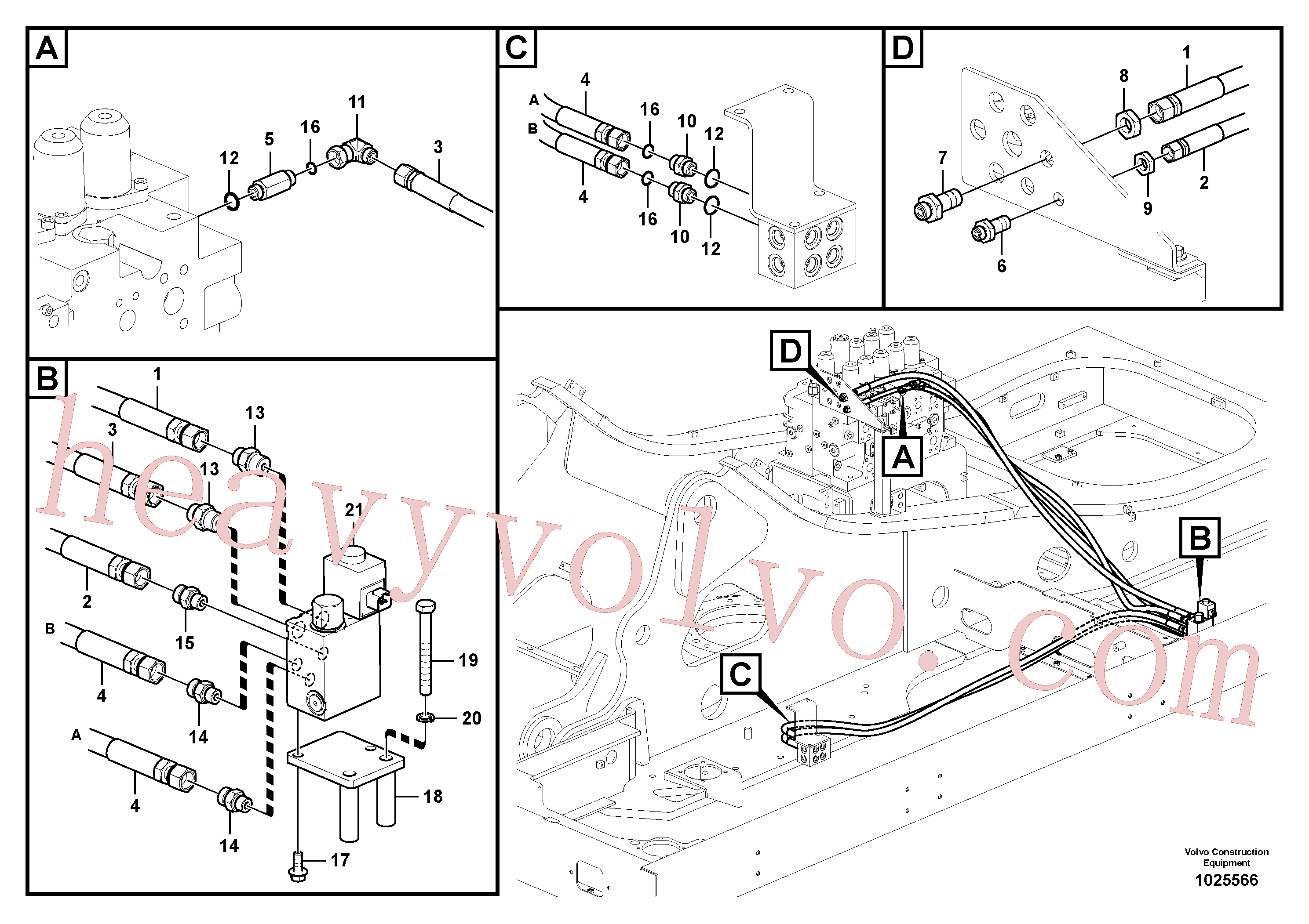VOE936205 Hose assembly for Volvo Excavator Parts