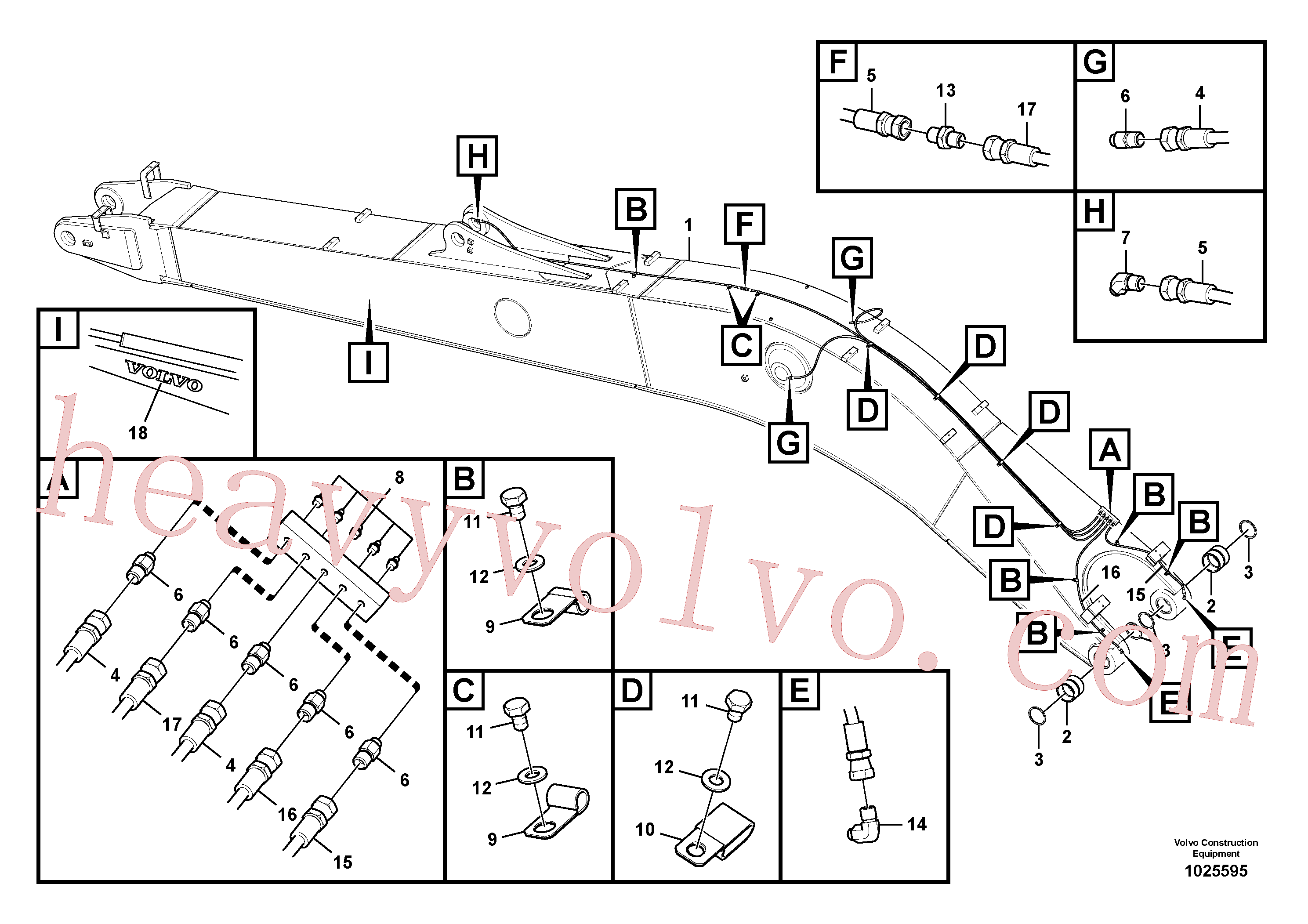 China Made VOE14562877 Excavator boom parts for Volvo Excavator