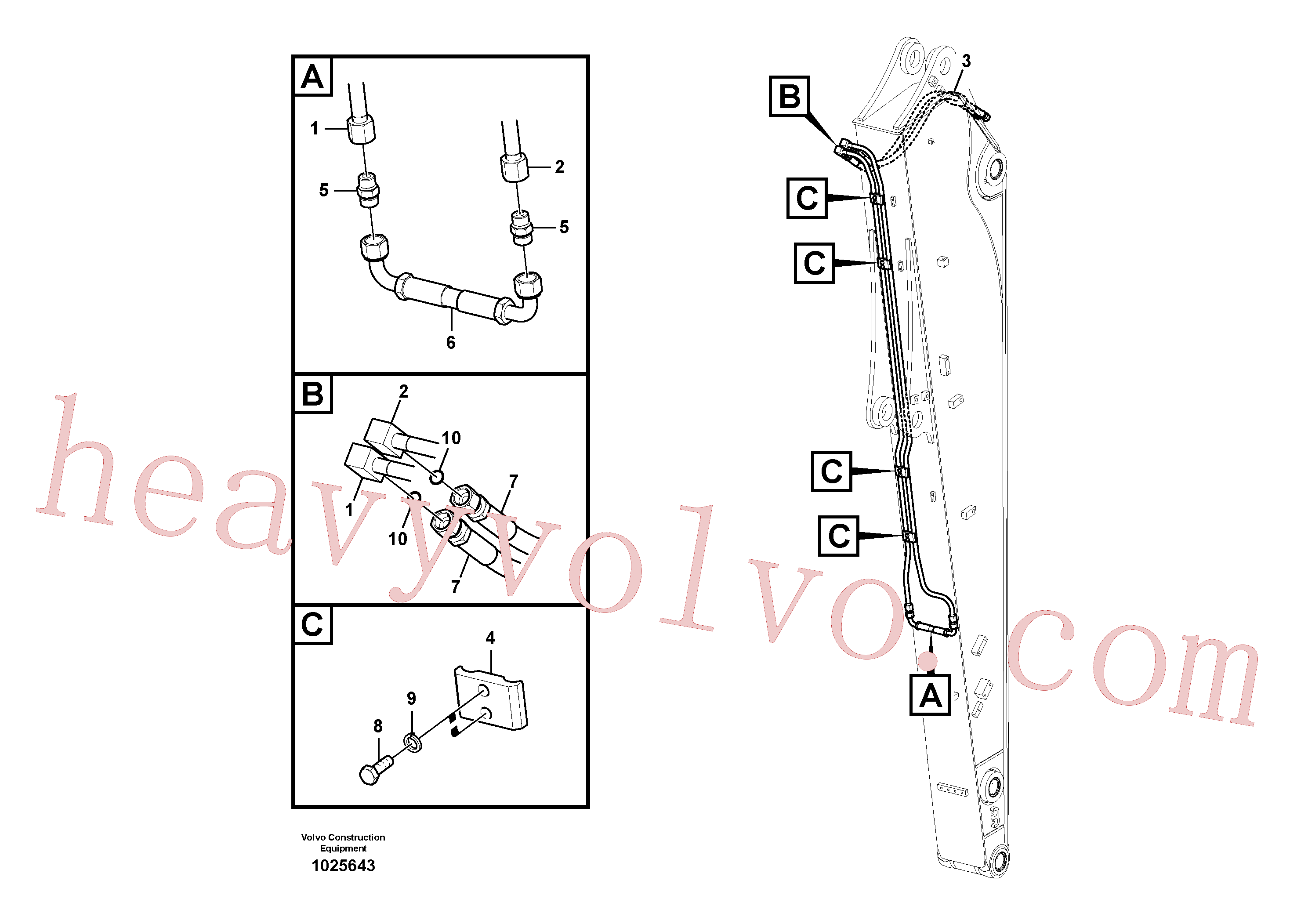 Volvo excavator part VOE14552275 Pipe for sale