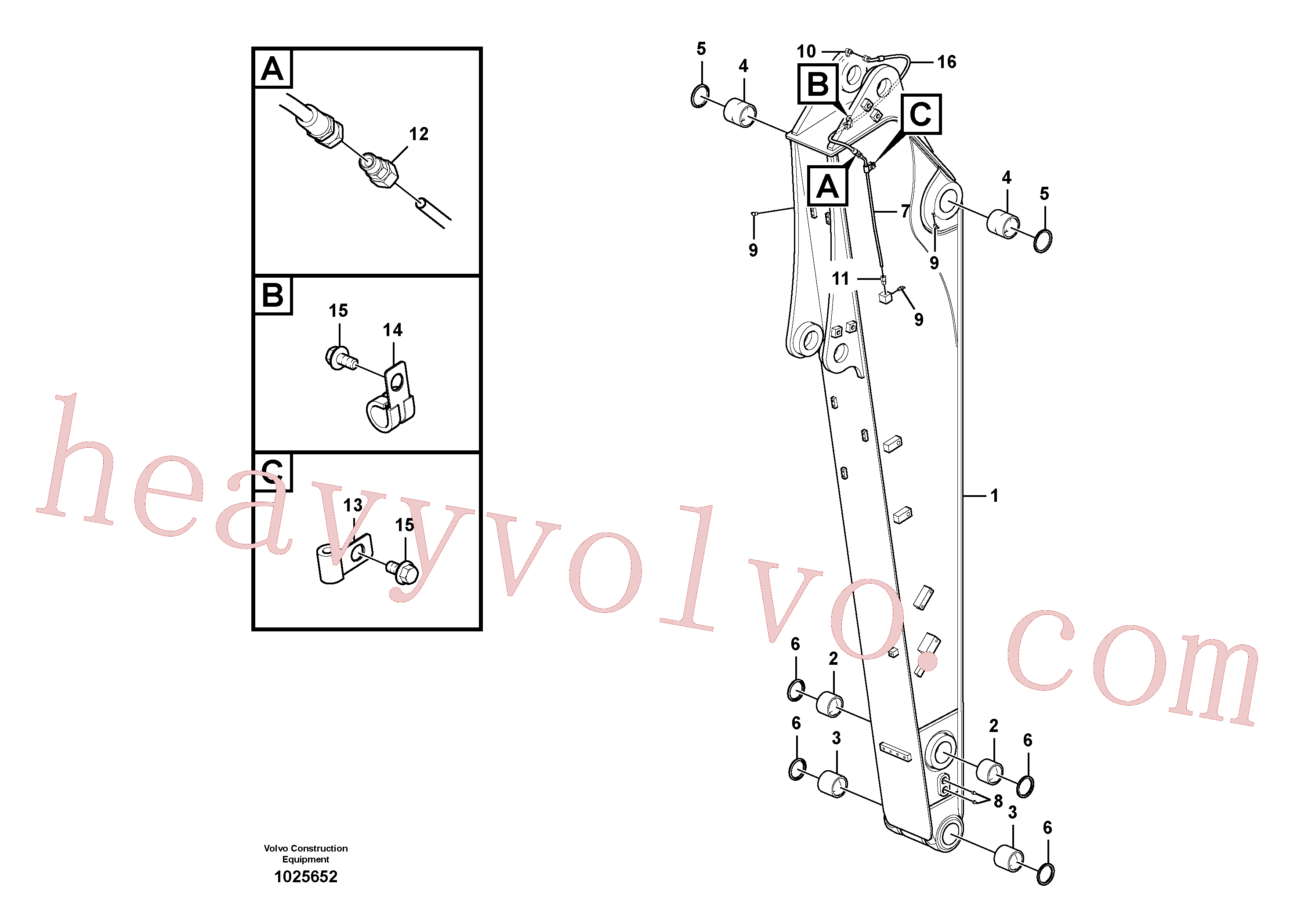 Volvo excavator part VOE14552117 Arm for sale