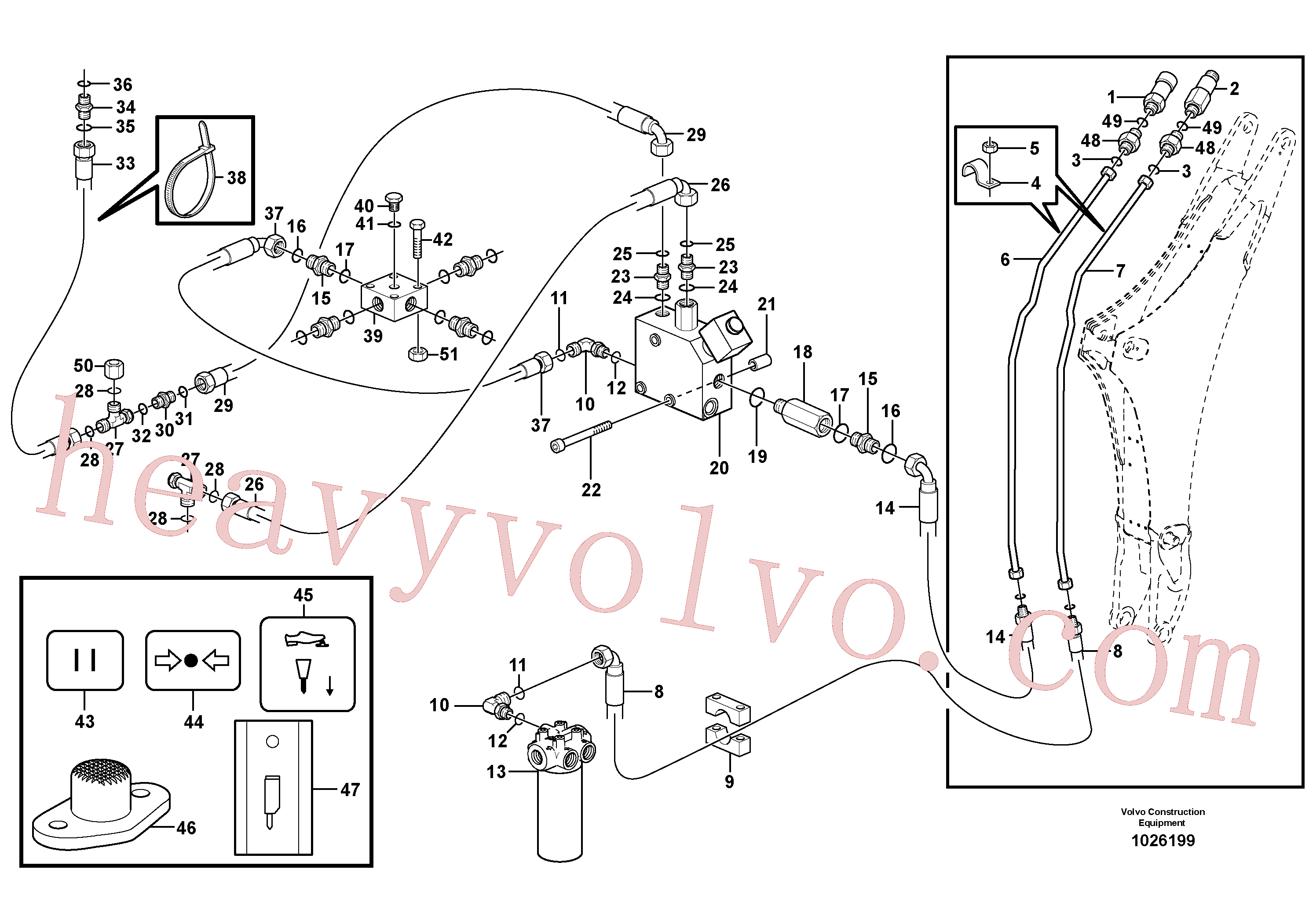 China Made VOE935436 Nipple parts for Volvo Excavator