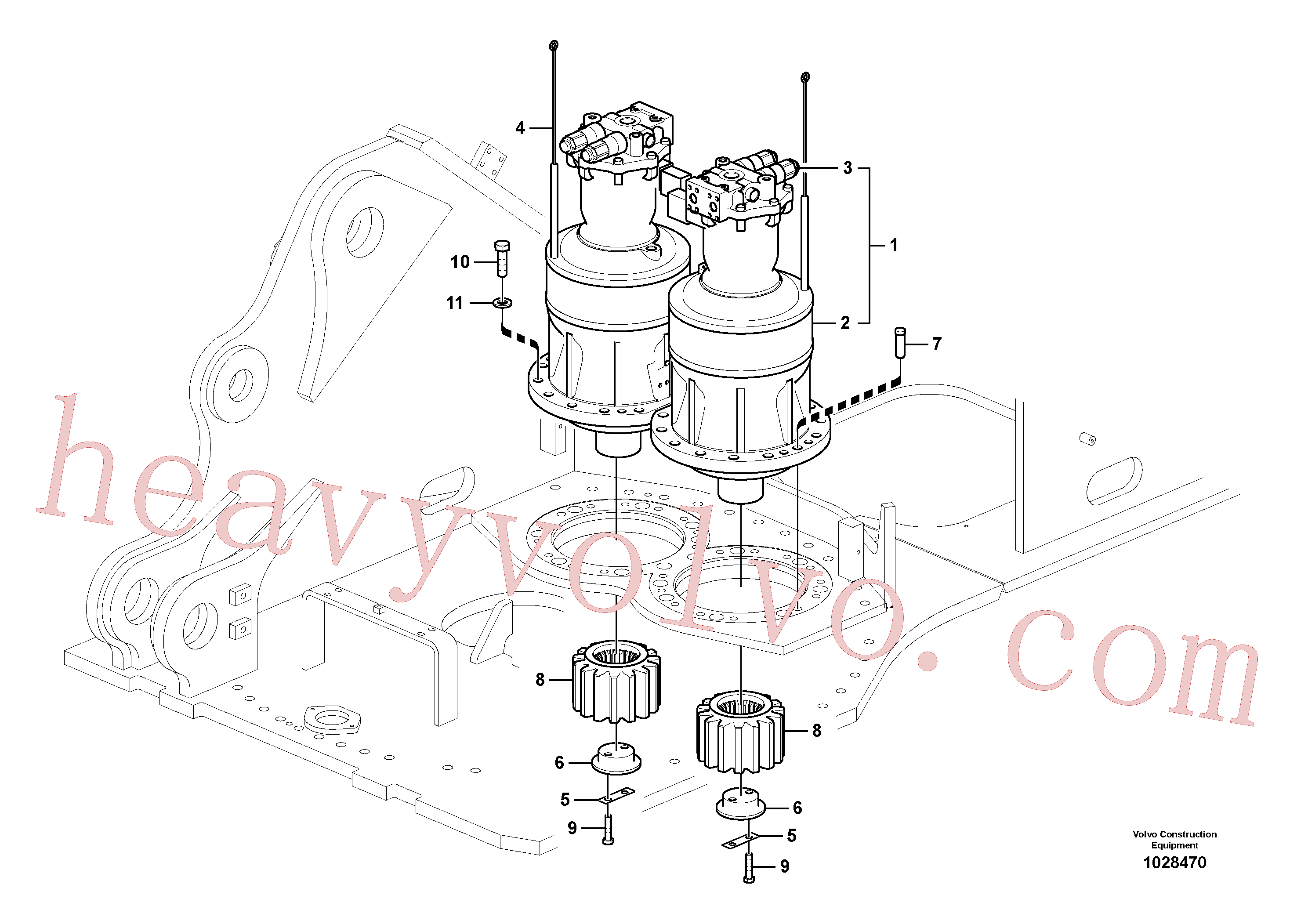 Volvo excavator part VOE14535295 Swing gearbox for sale