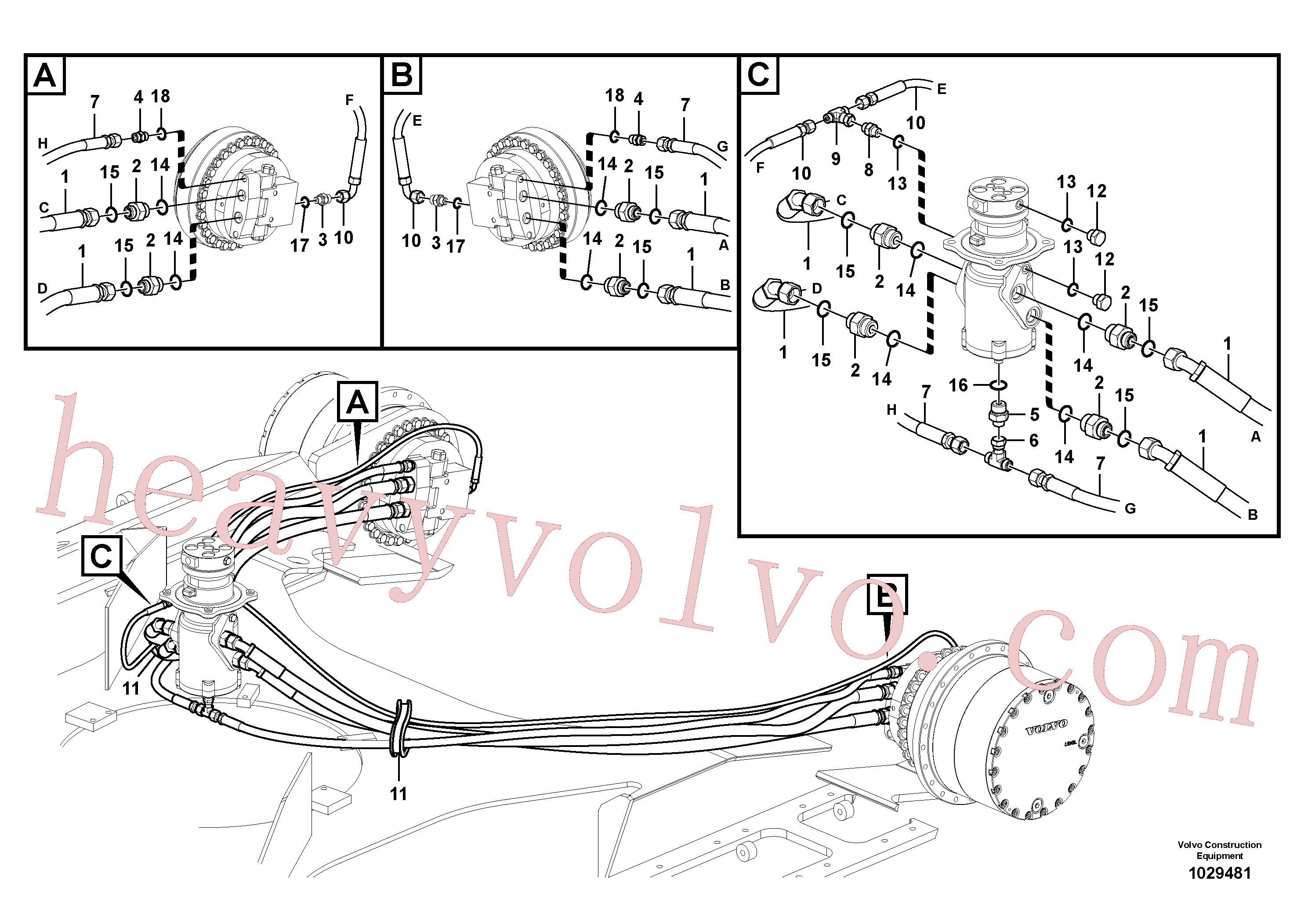 China Made VOE937180 Xtraflex/5000 parts for Volvo Excavator