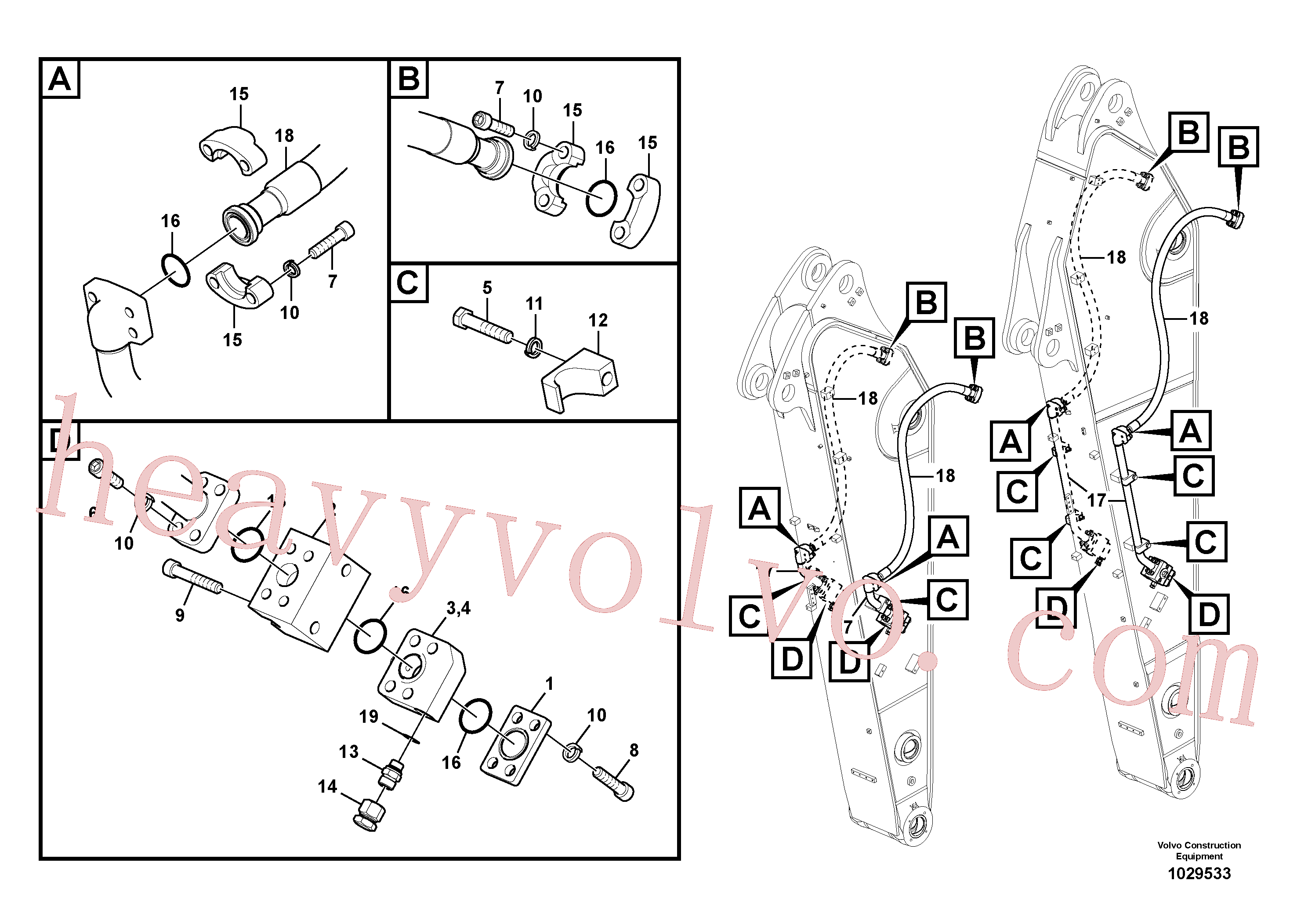 China Made SA9495-17654 Xtraflex/5000 parts for Volvo Excavator